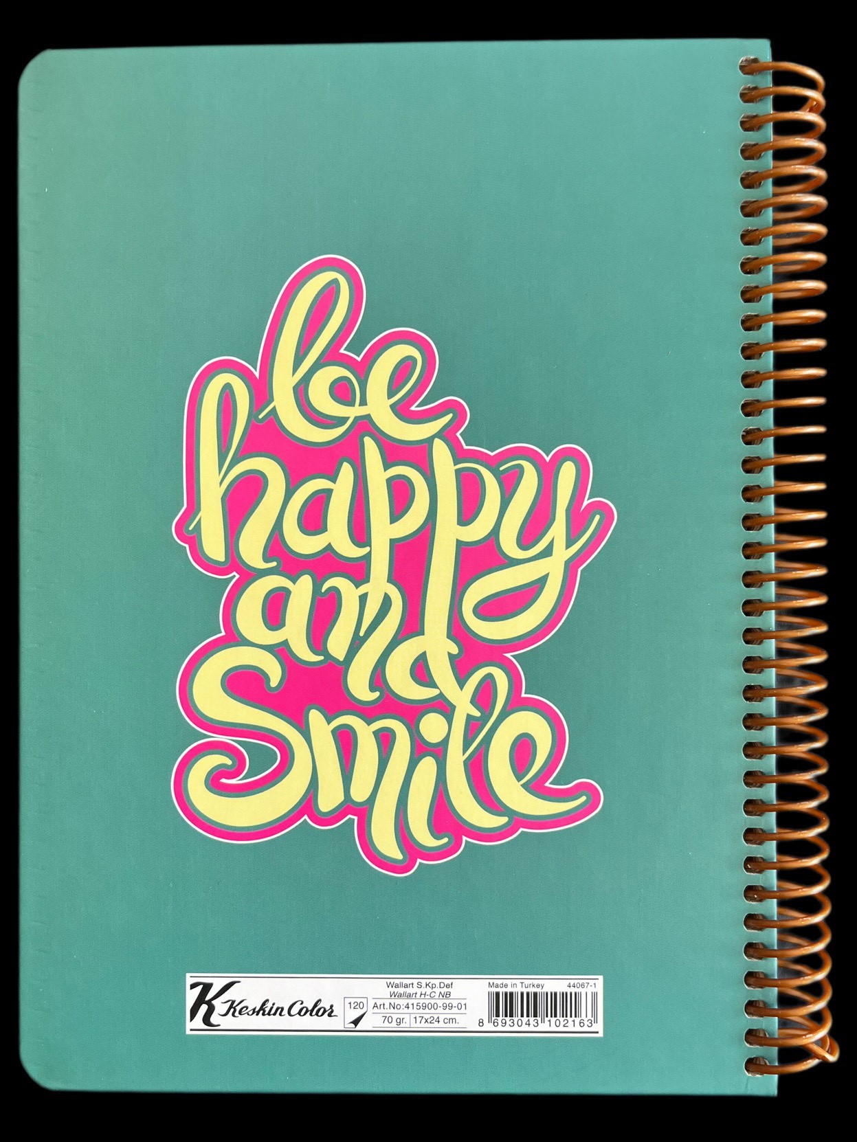 Be Happy And Smile Defter 17x24 Çizgisiz