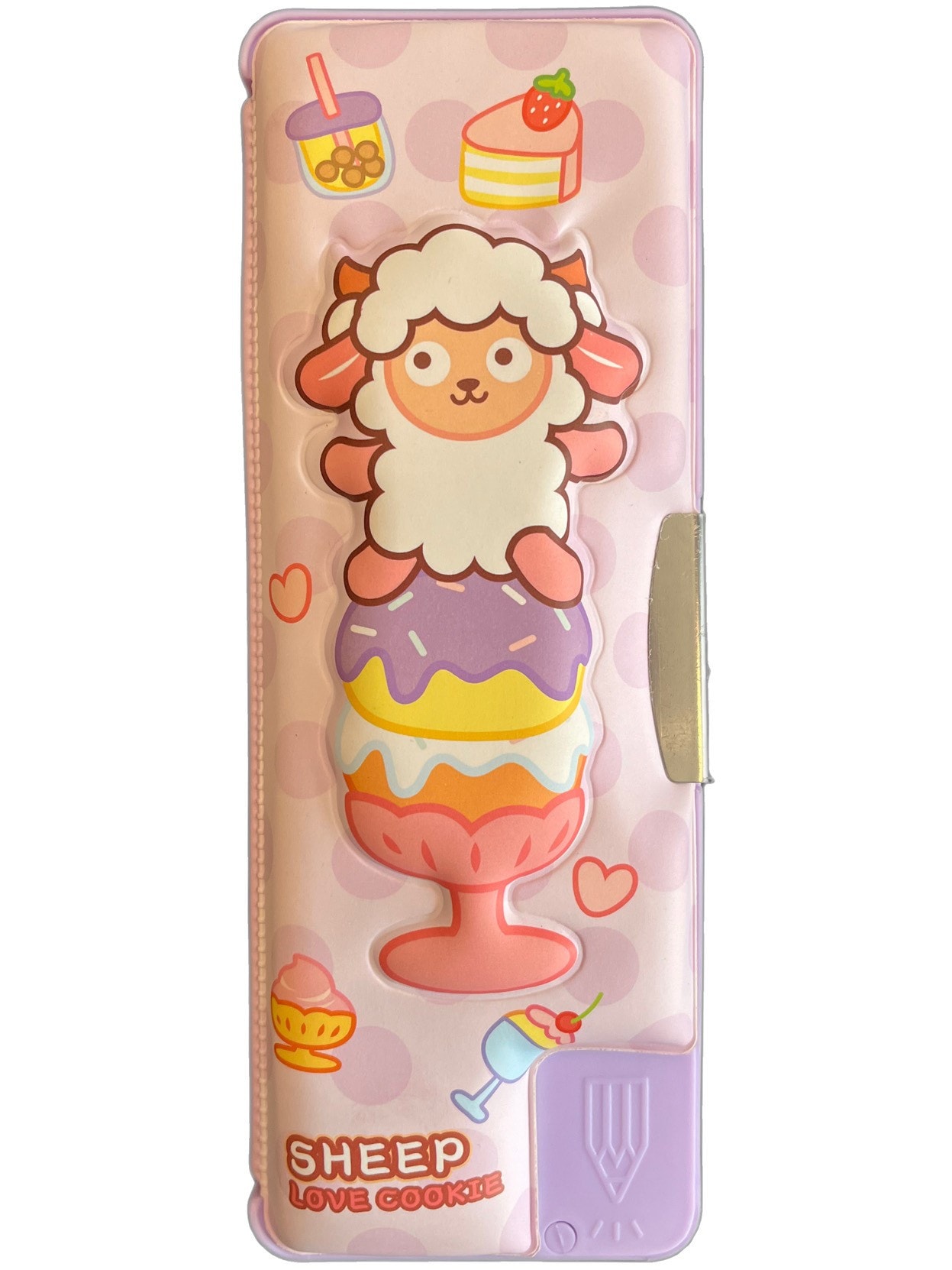Otomatik Kalem Kutusu Squishy Yüzey Lila