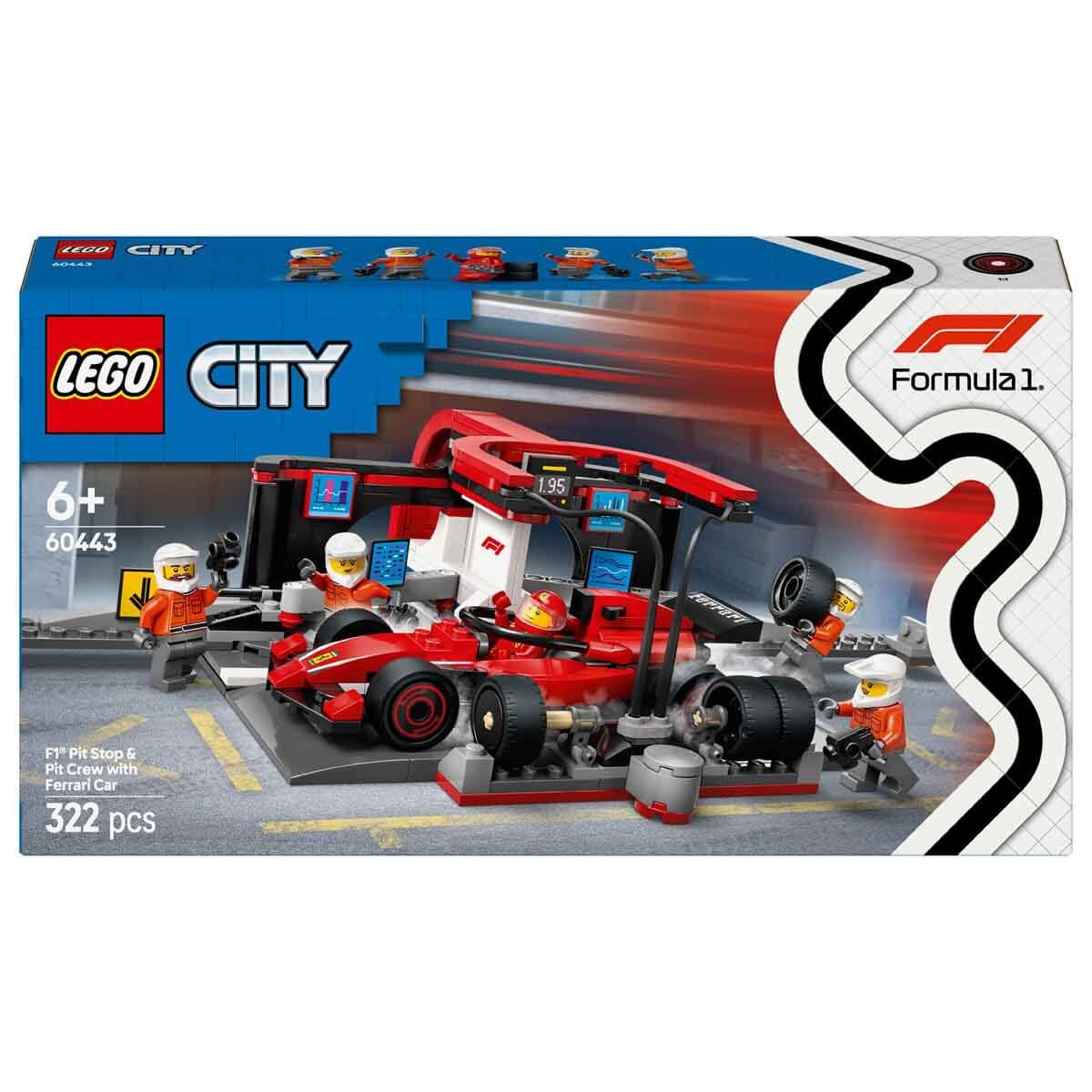 Lego City Ferrari Arabalı F1 Pit Stop ve Pit Ekibi 60443