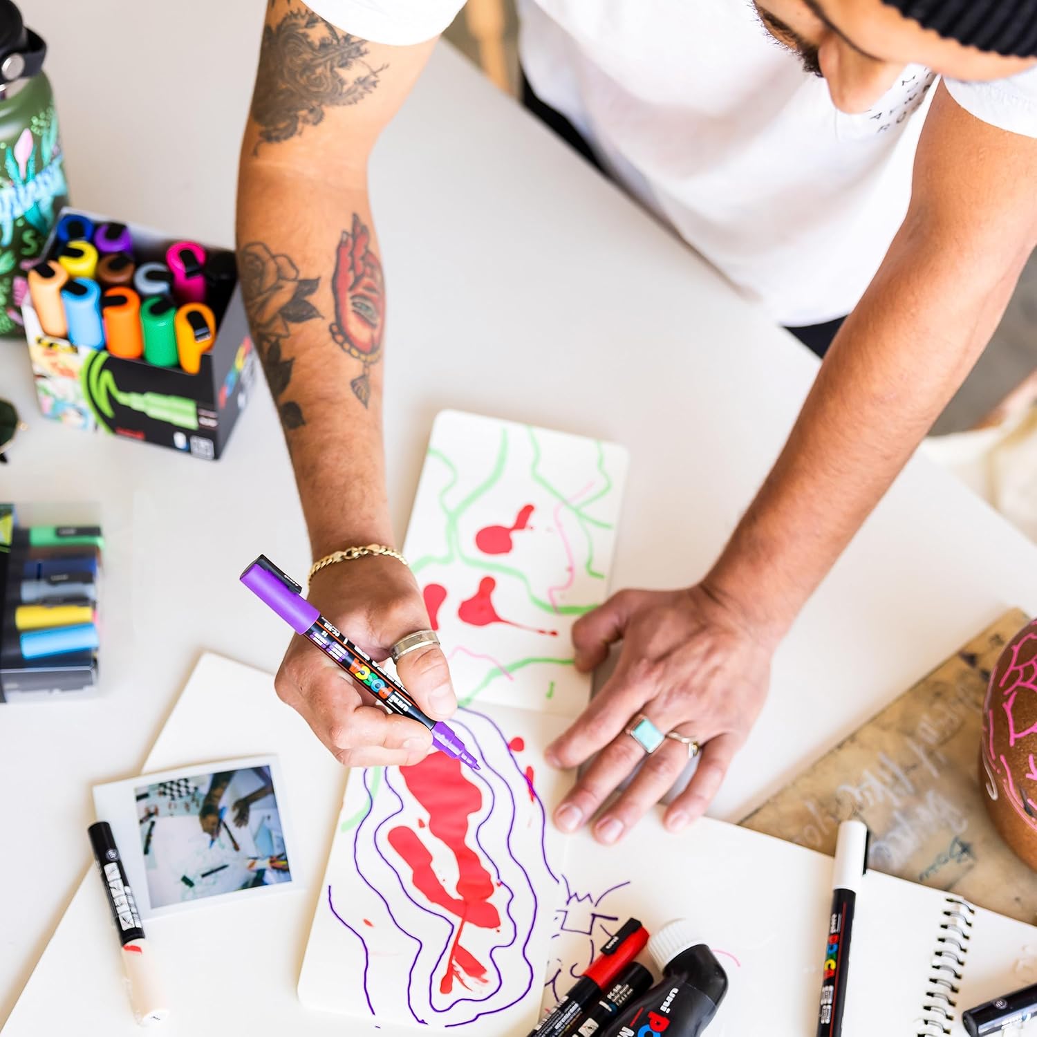 Uni Poster Markörü Posca Set PC-5M/8C Soft Renk 8 li