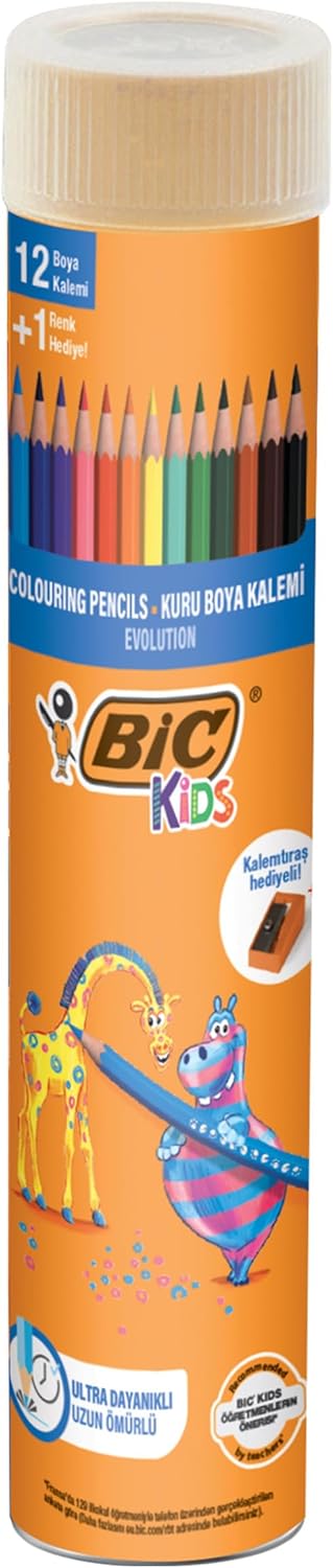 Bic Kids Boya Kalemi 12+1 Teneke Kuru Boya