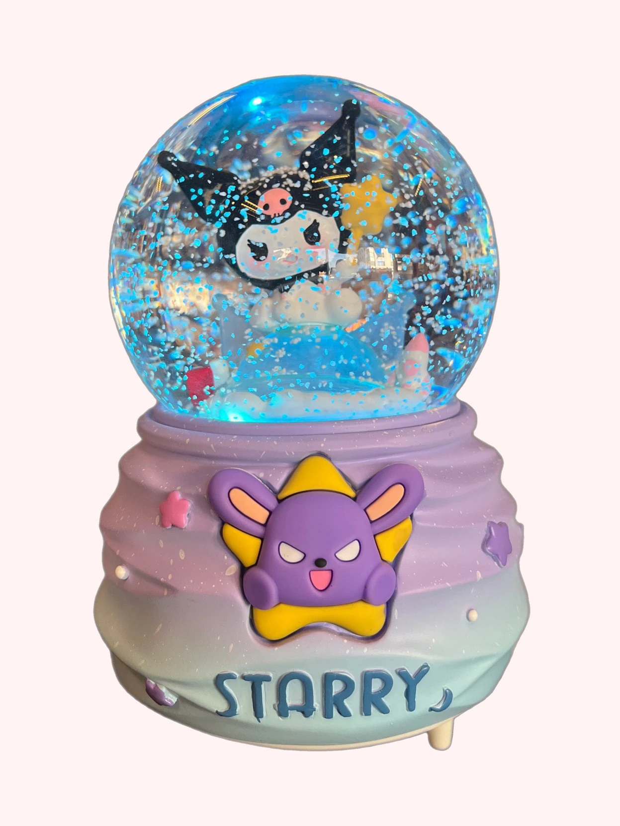Kuromi Kar Küresi Büyük Boy Işıklı Müzikli Siyah
