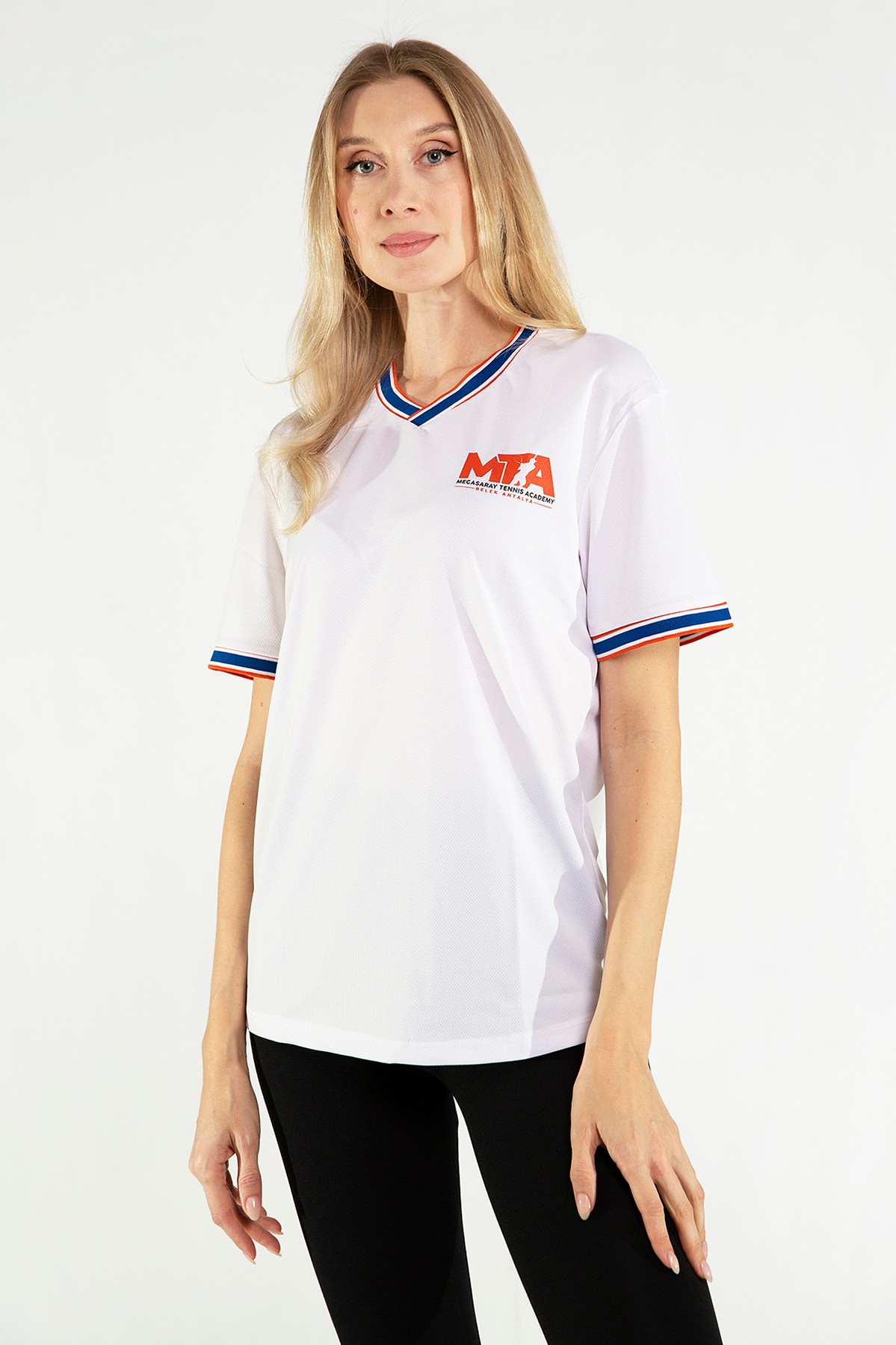 Unisex V Neck T-Shirt - White 