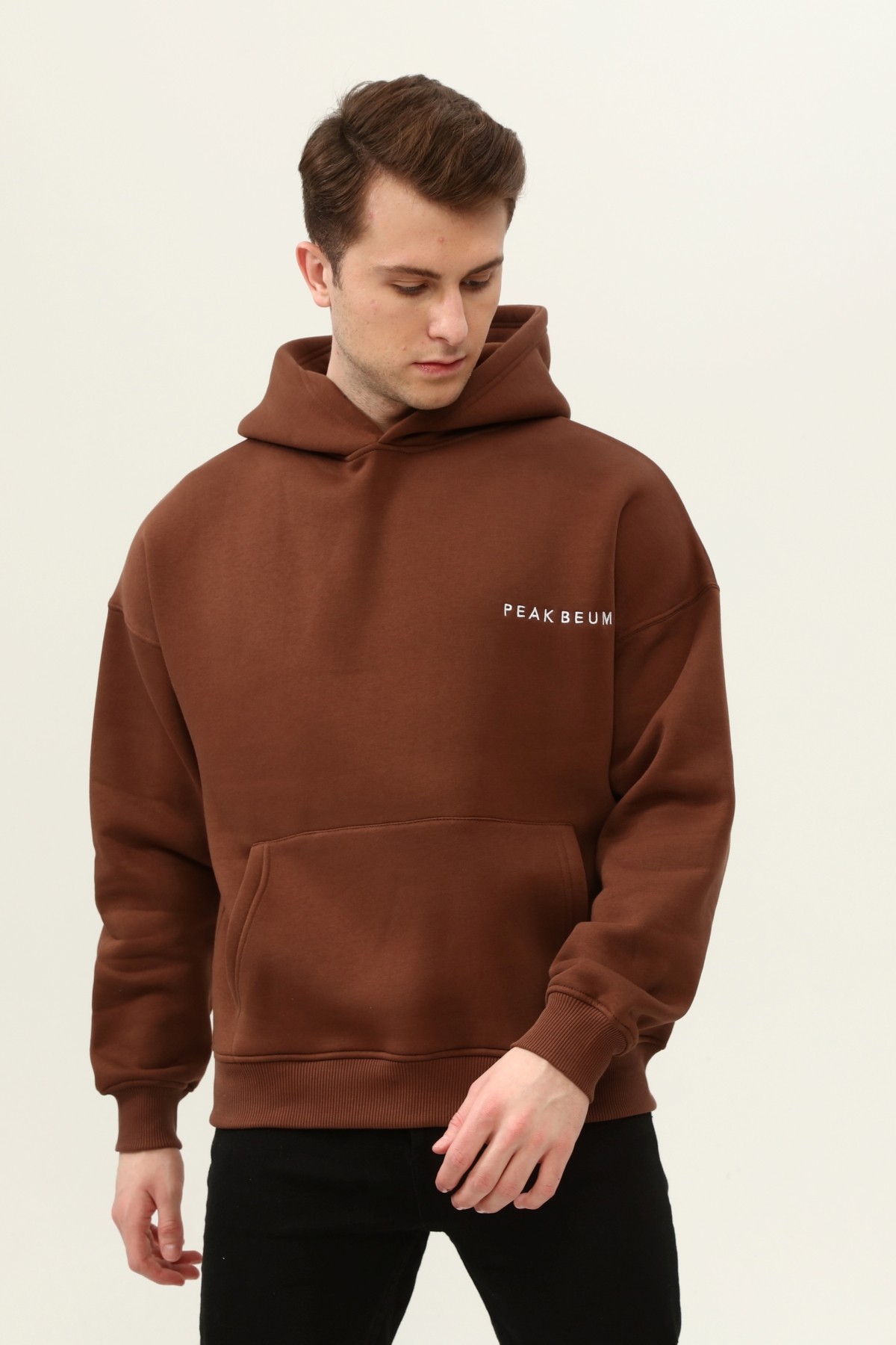 Erkek Peak Beum Sweatshirt - KAHVERENGİ