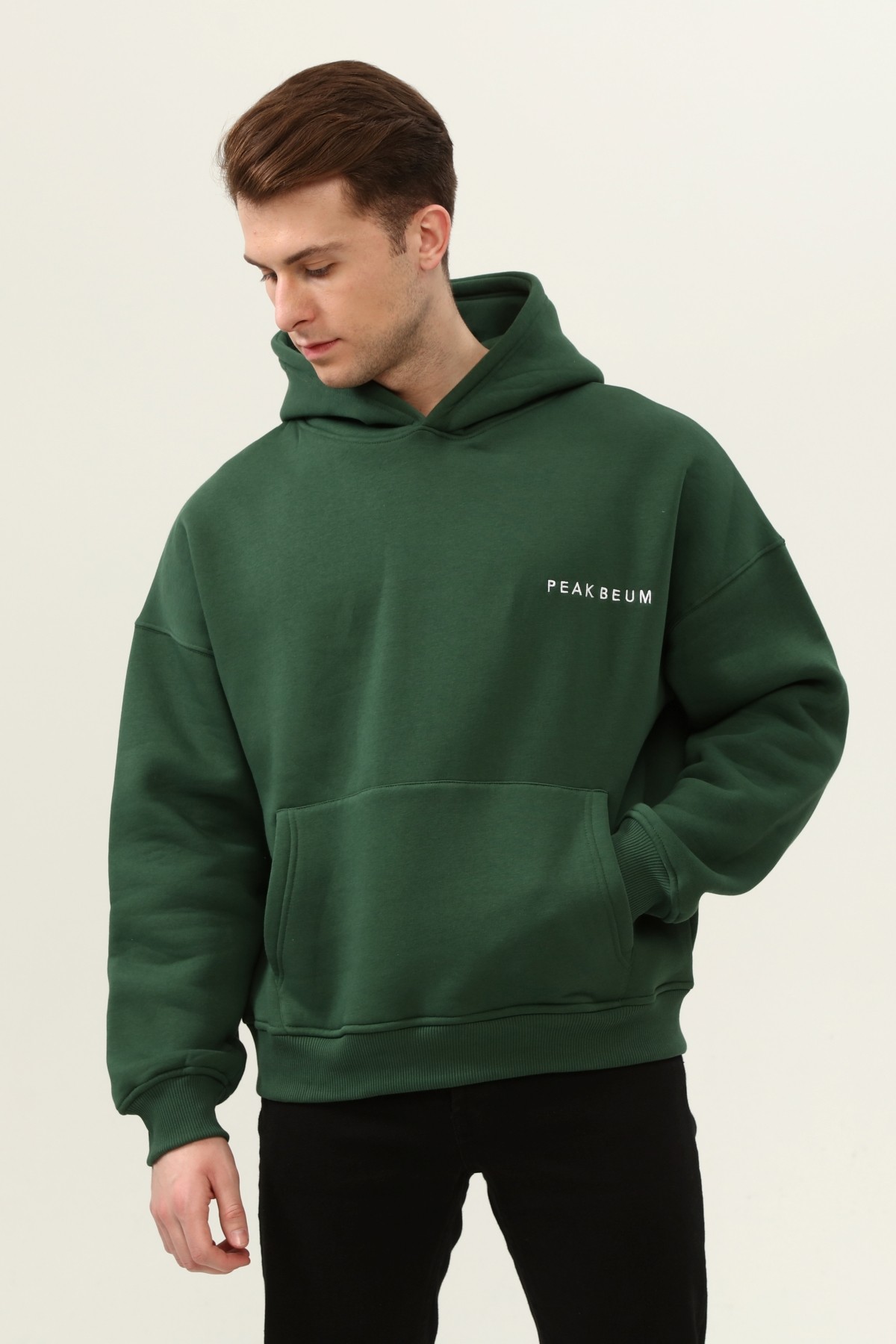 Erkek Peak Beum Sweatshirt - YEŞİL