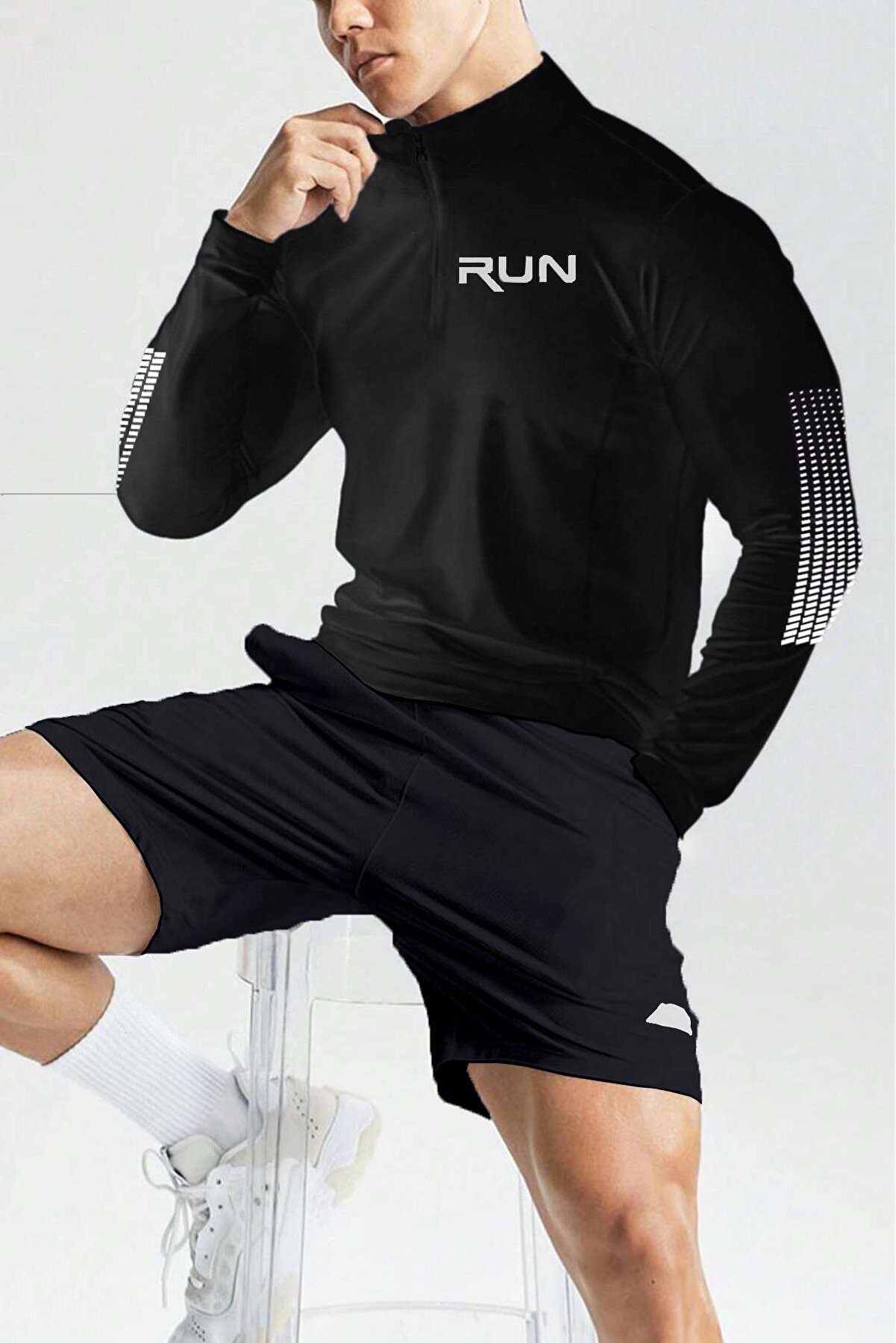 Ghassy Co Ghassy Co. Erkek Running Hızlı Kuruma Nem Emici Teknik Performan Uzun Kollu T-shirt