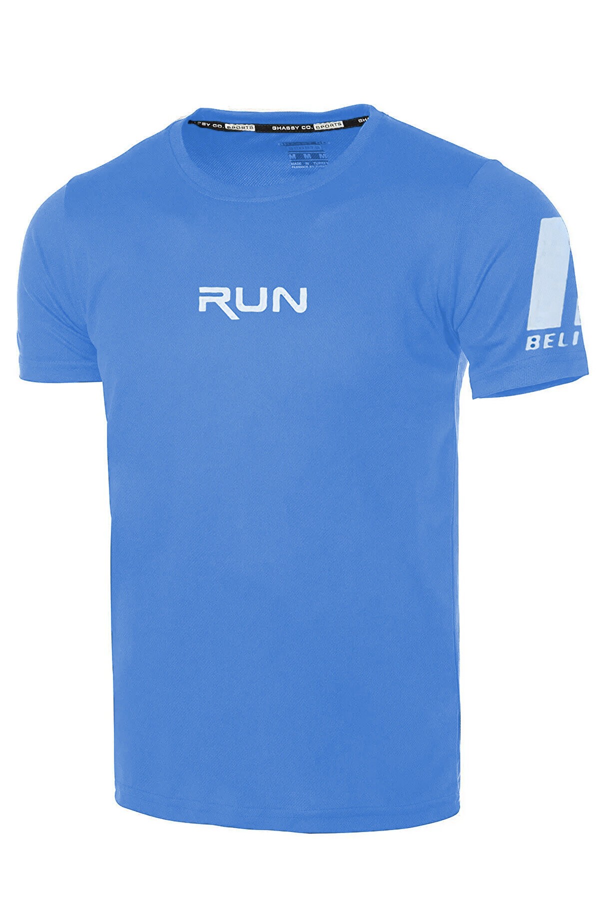 Ghassy Co Ghassy Co. Erkek Nem Emici Hızlı Kuruma Performans Running Spor T-shirt - Açık Mavi