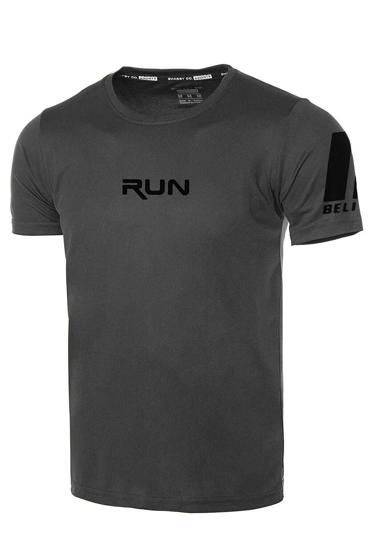 Ghassy Co Ghassy Co. Erkek Nem Emici Hızlı Kuruma Performans Running Spor T-shirt - FÜME