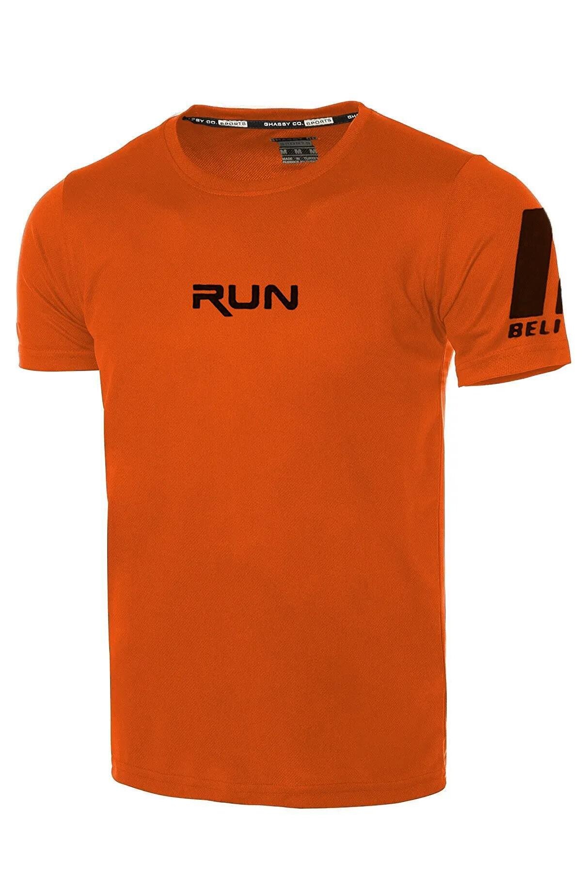 Ghassy Co Ghassy Co. Erkek Nem Emici Hızlı Kuruma Performans Running Spor T-shirt - TURUNCU