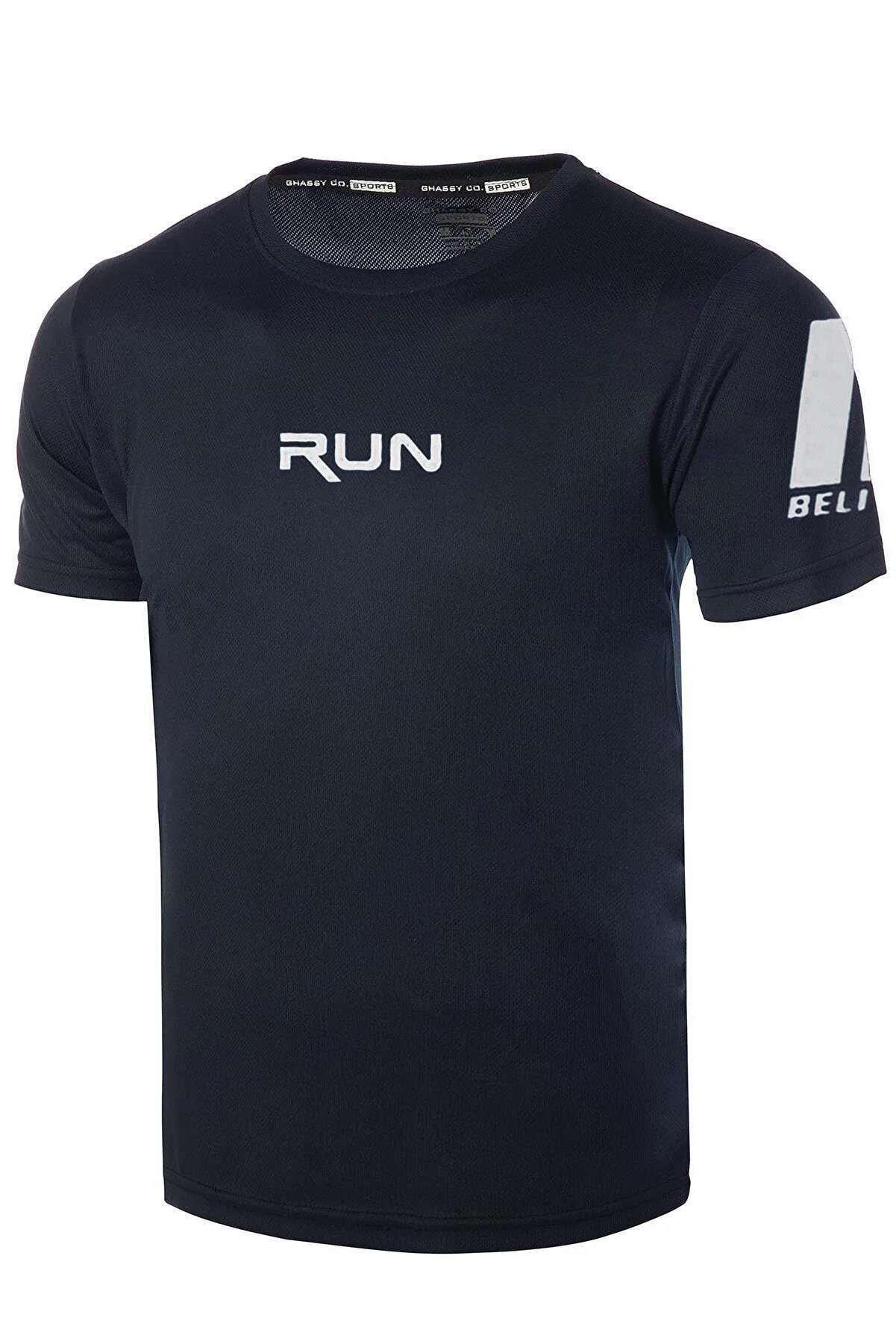 Ghassy Co Ghassy Co. Erkek Nem Emici Hızlı Kuruma Performans Running Spor T-shirt - Lacivert
