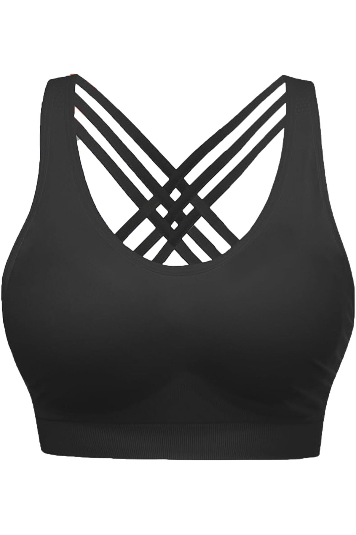 Ghassy Co Kadın Orta Destekli Çarpraz Sırt Detaylı Kaplı Yoga Egzersiz Fitness Spor Sütyeni CRS002 - XS