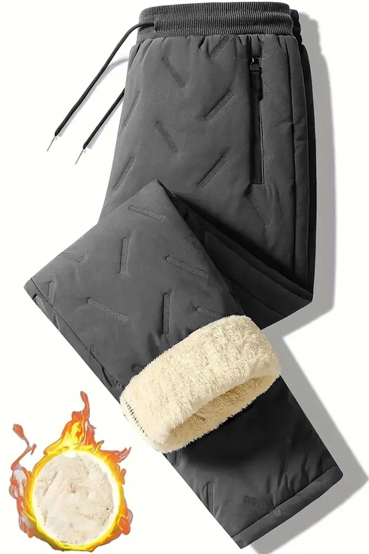 Ghassy Co. Unisex Çift Katman Ultra Termal Su ve Rüzgar Geçirmez Kayak Motorcu İçi Kürklü Pantolon