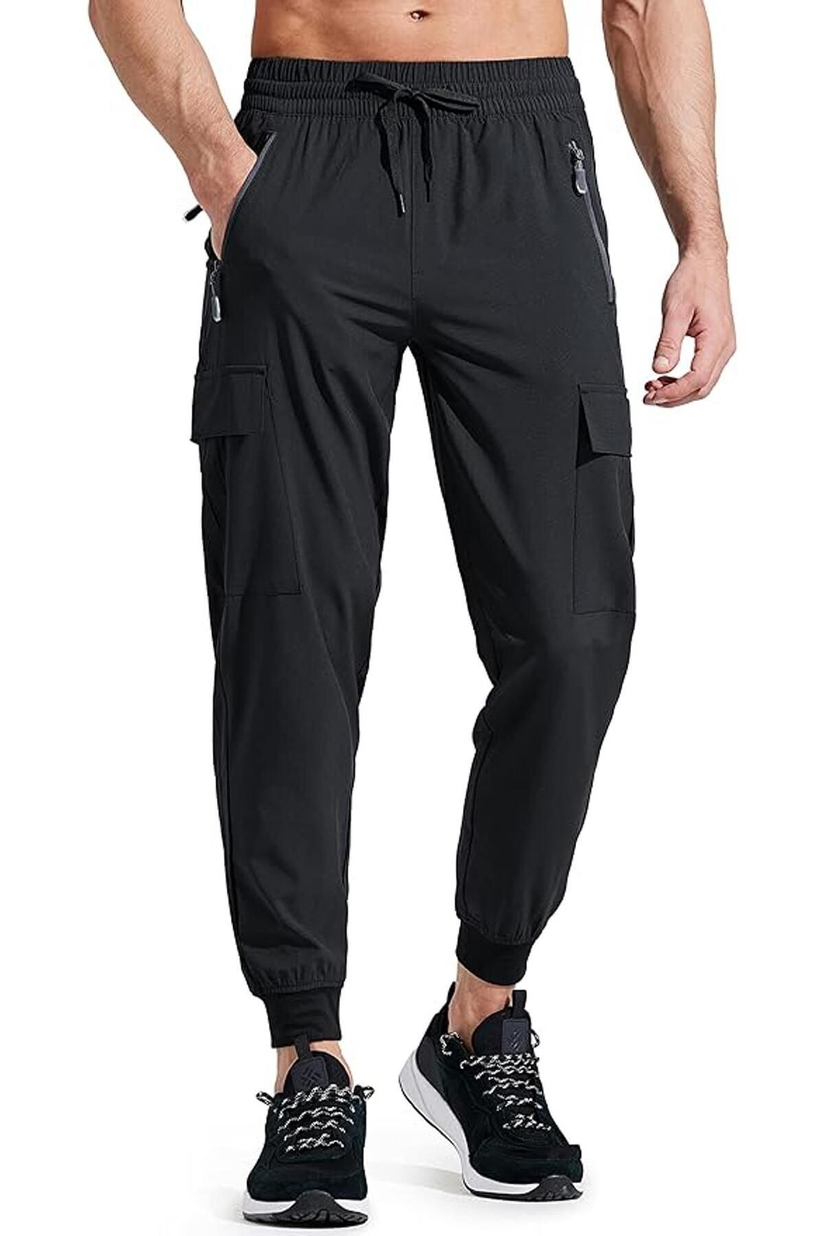 Ghassy Co Erkek Quich Dry Running Athletic Dar Paça Joggers Hafif Outdoor Pantolon