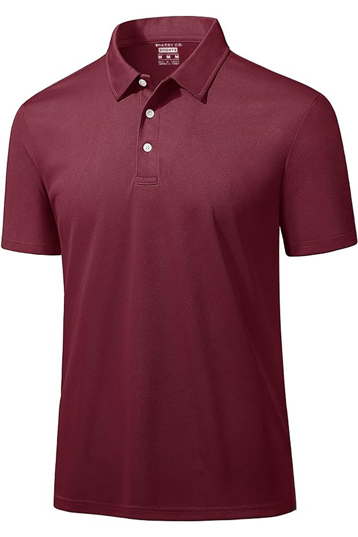 Ghassy Co. Erkek Golf Dry Fit Classic Tenis Casual Polo Yaka T-Shirt - BORDO