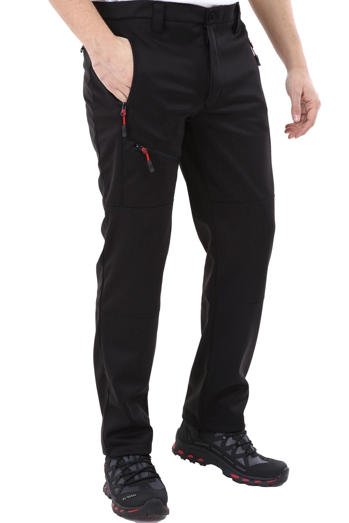 Ghassy Co. Erkek İçi Polarlı Tactical Outdoor Su Geçirmez Koyu Gri Softshell Pantolon