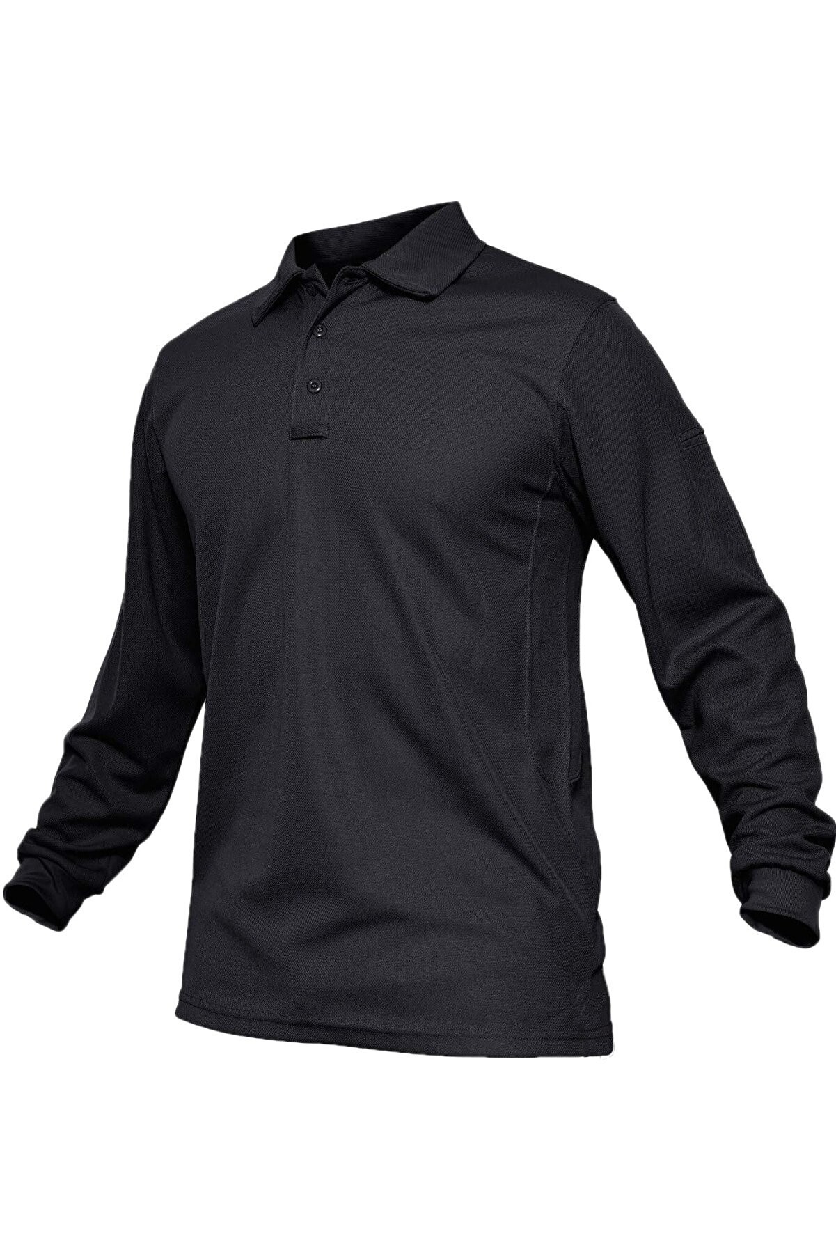 Ghassy Co. Erkek Jersey Golf Polo Gömlek Pike Performans Taktik Askeri Uzun Kollu T-Shirt - Siyah