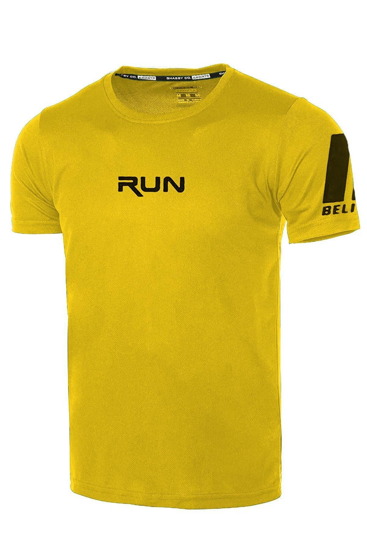 Ghassy Co Ghassy Co. Erkek Nem Emici Hızlı Kuruma Performans Running Spor T-shirt - Sarı