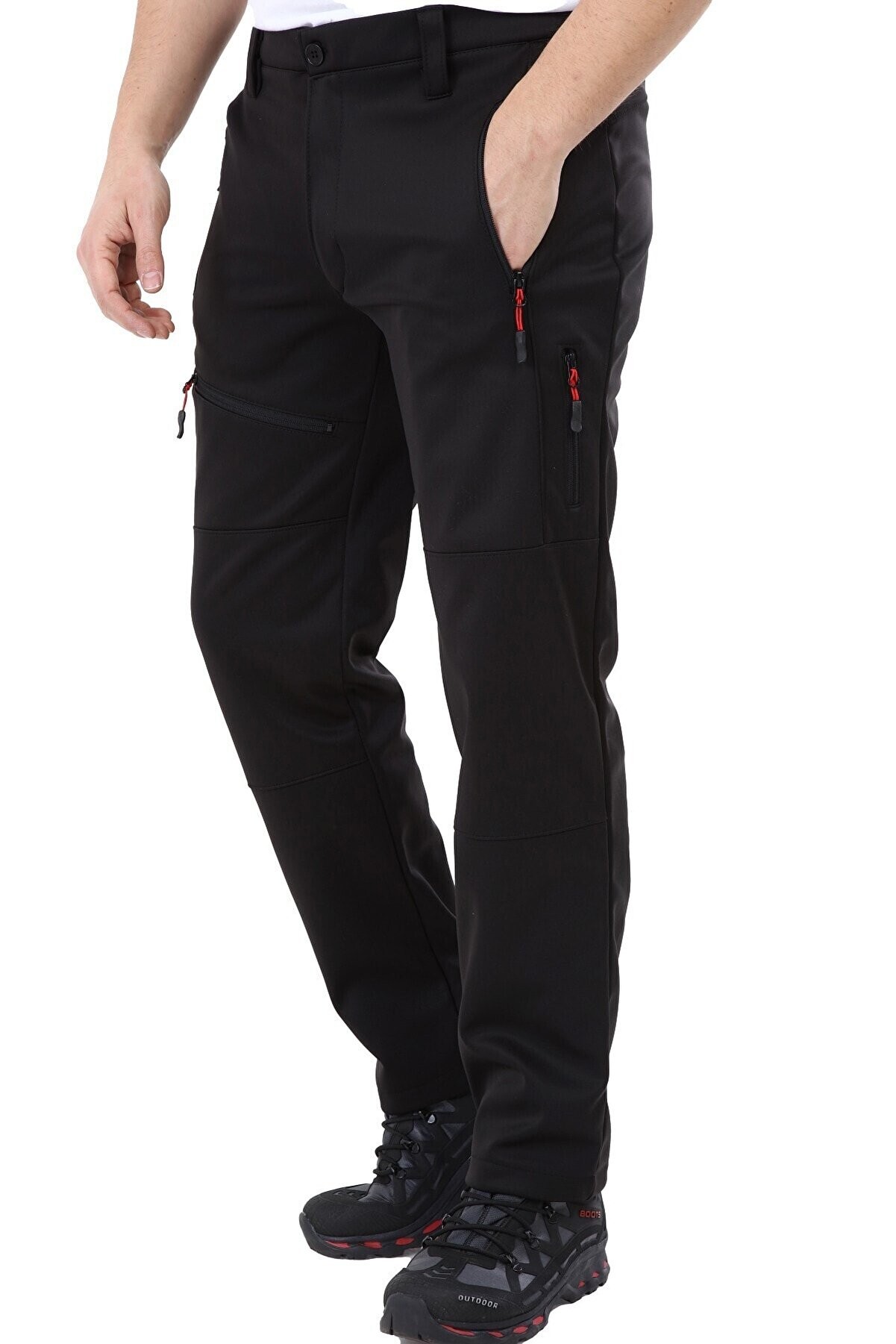 Ghassy Co. Erkek İçi Polarlı Tactical Outdoor Su Geçirmez Koyu Gri Softshell Pantolon