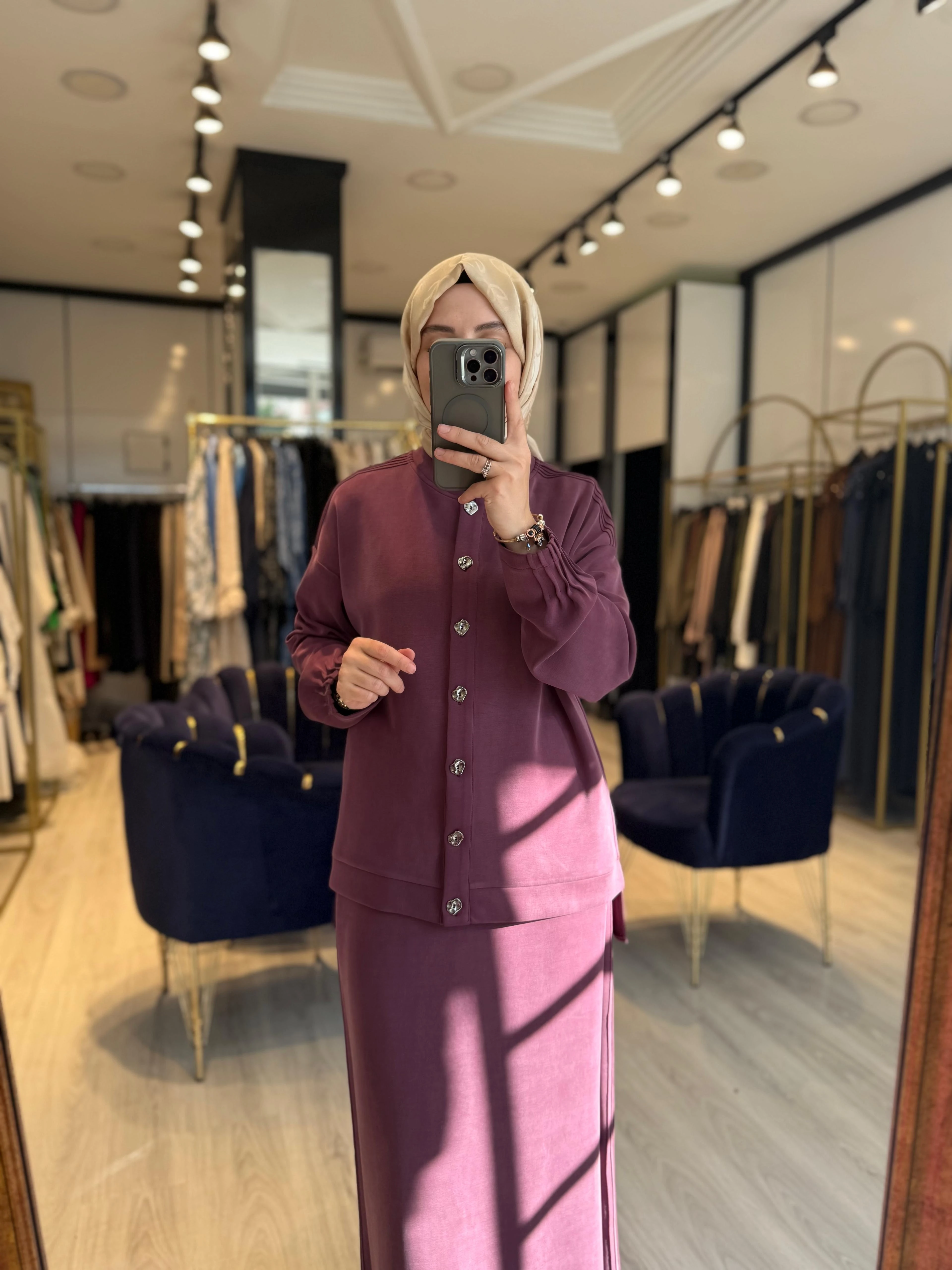 Oysho Modal Etekli Takım - Bordo