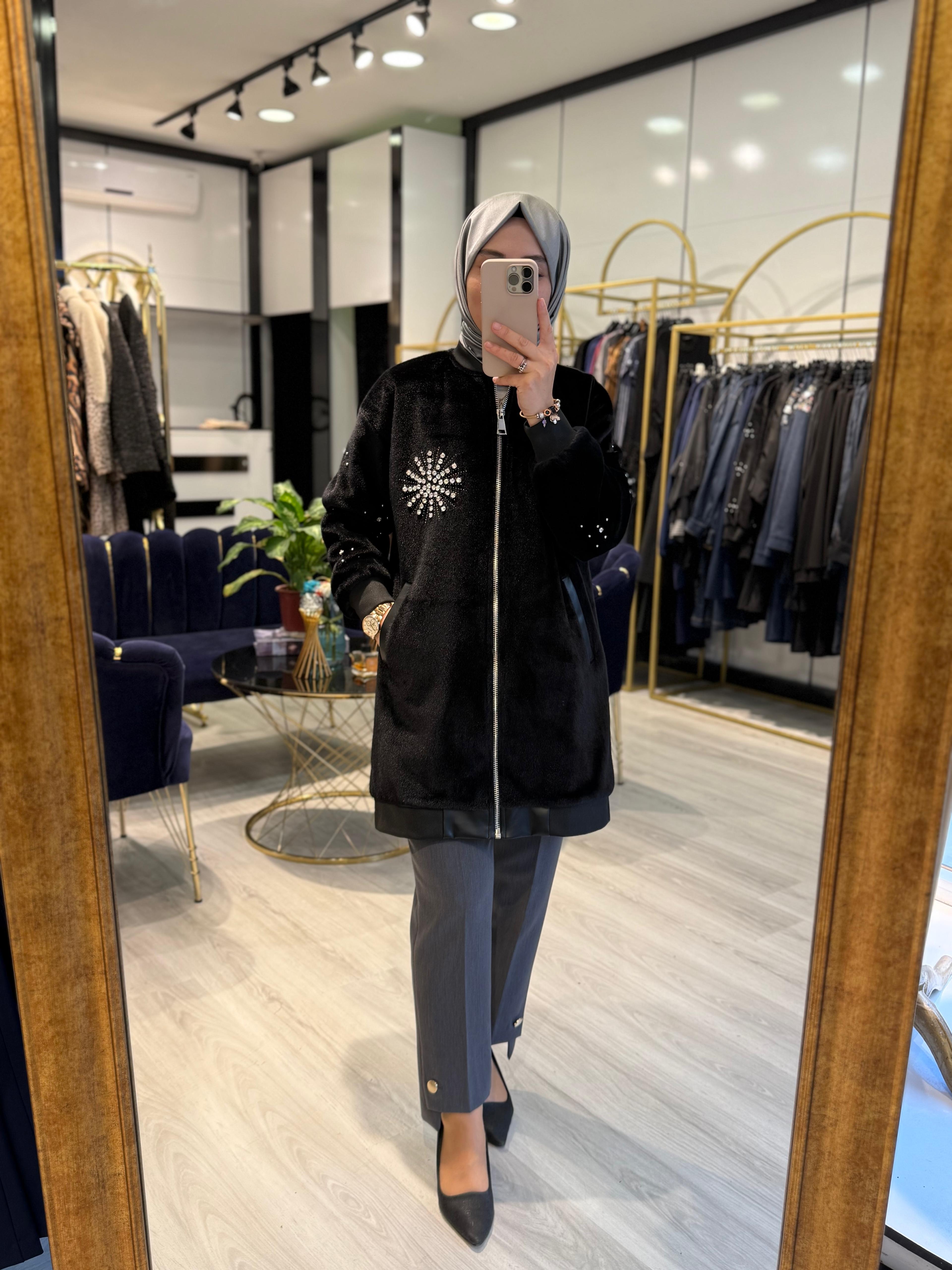 Angora Bomber Mont-Siyah