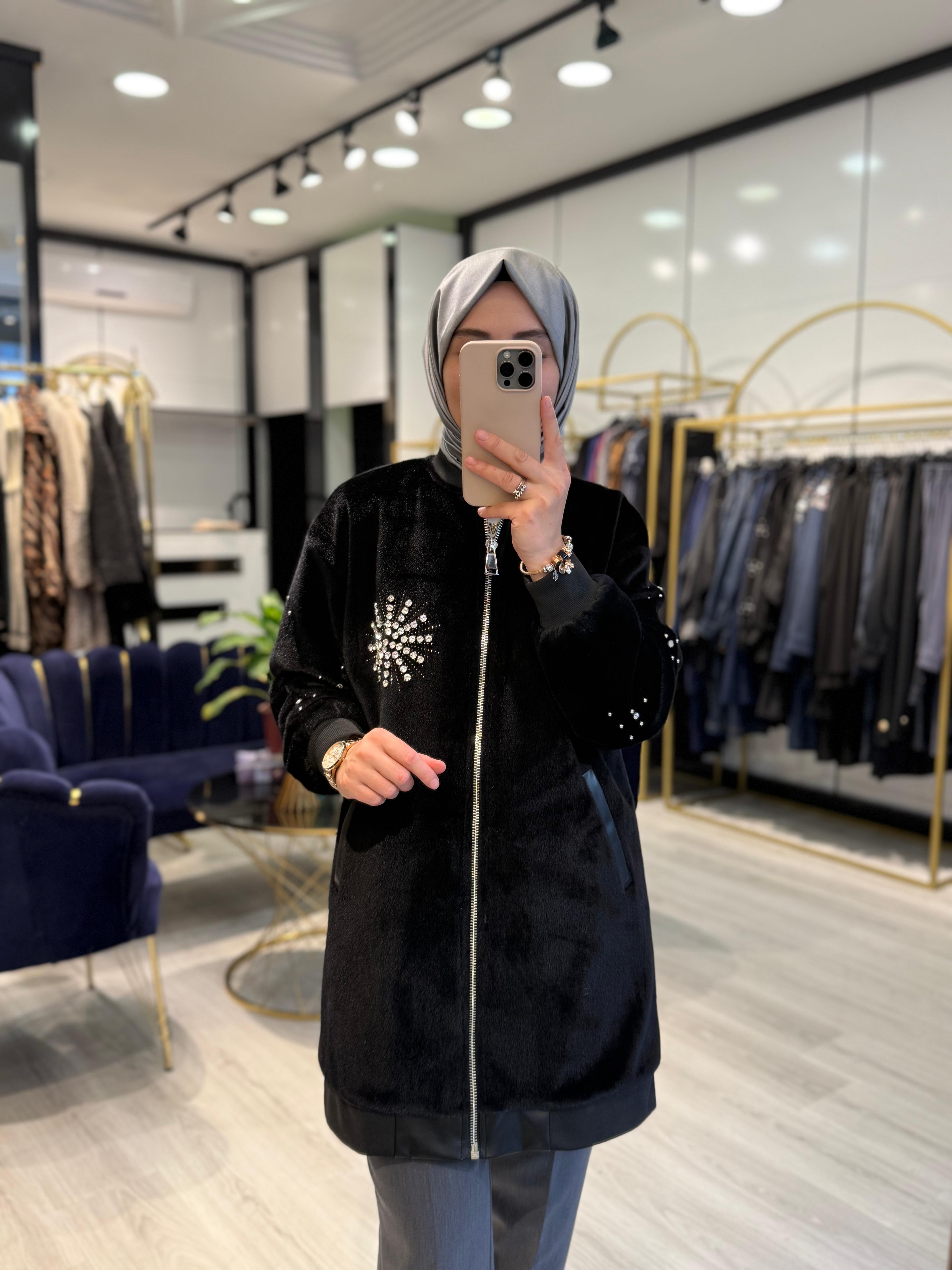 Angora Bomber Mont-Siyah