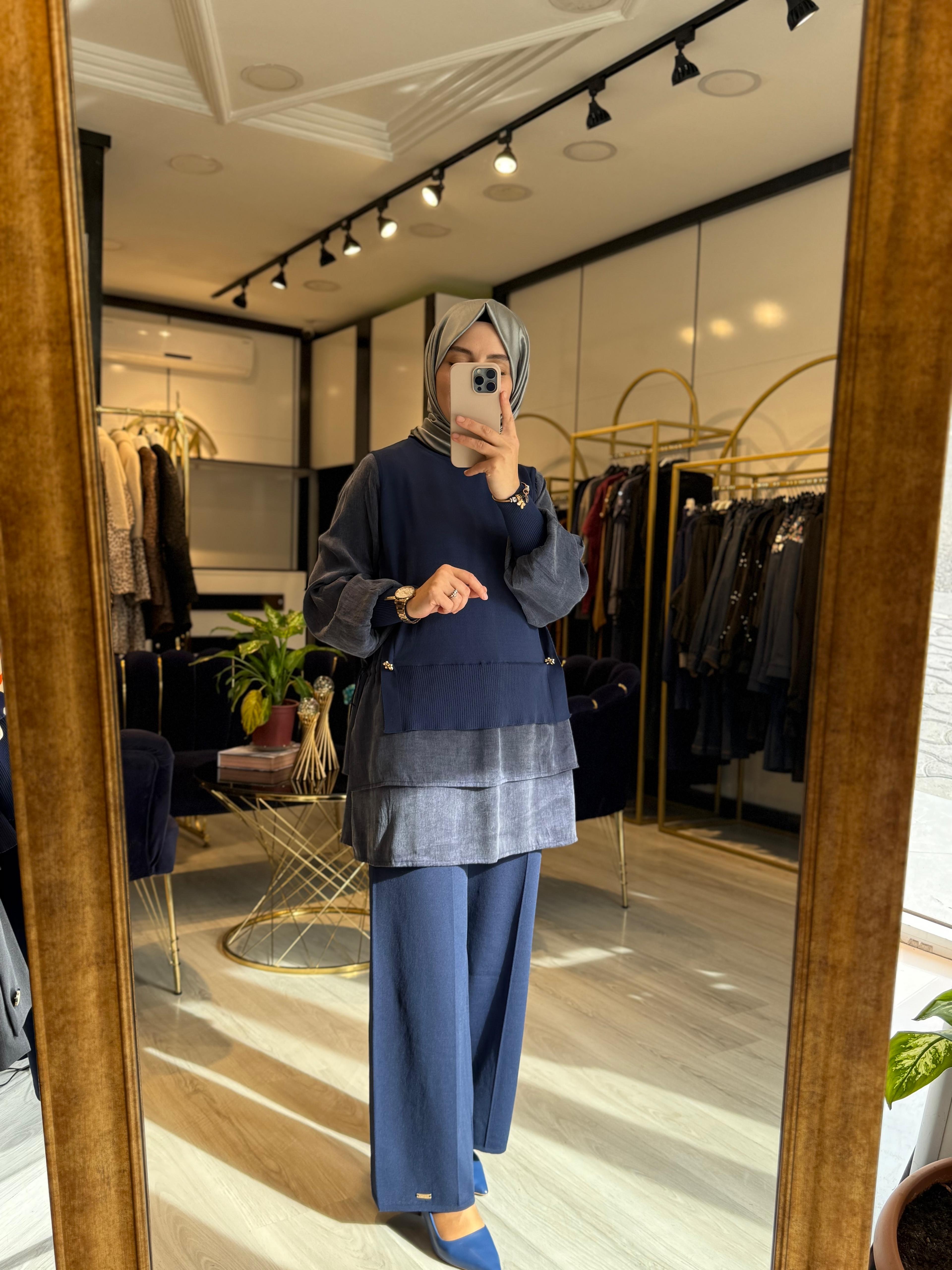 Merserize Tunik-Mavi