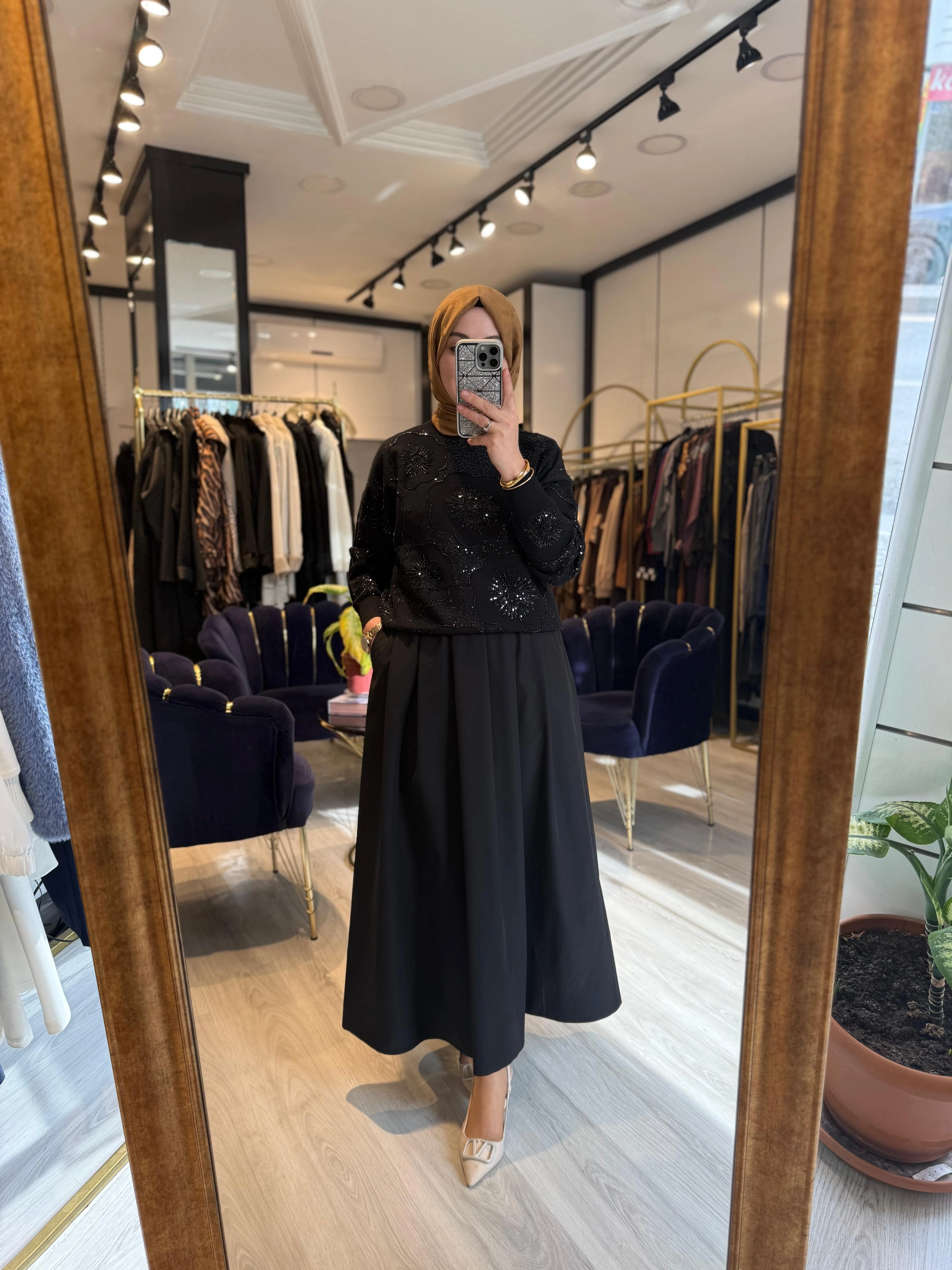 Paraşüt Etek - Siyah