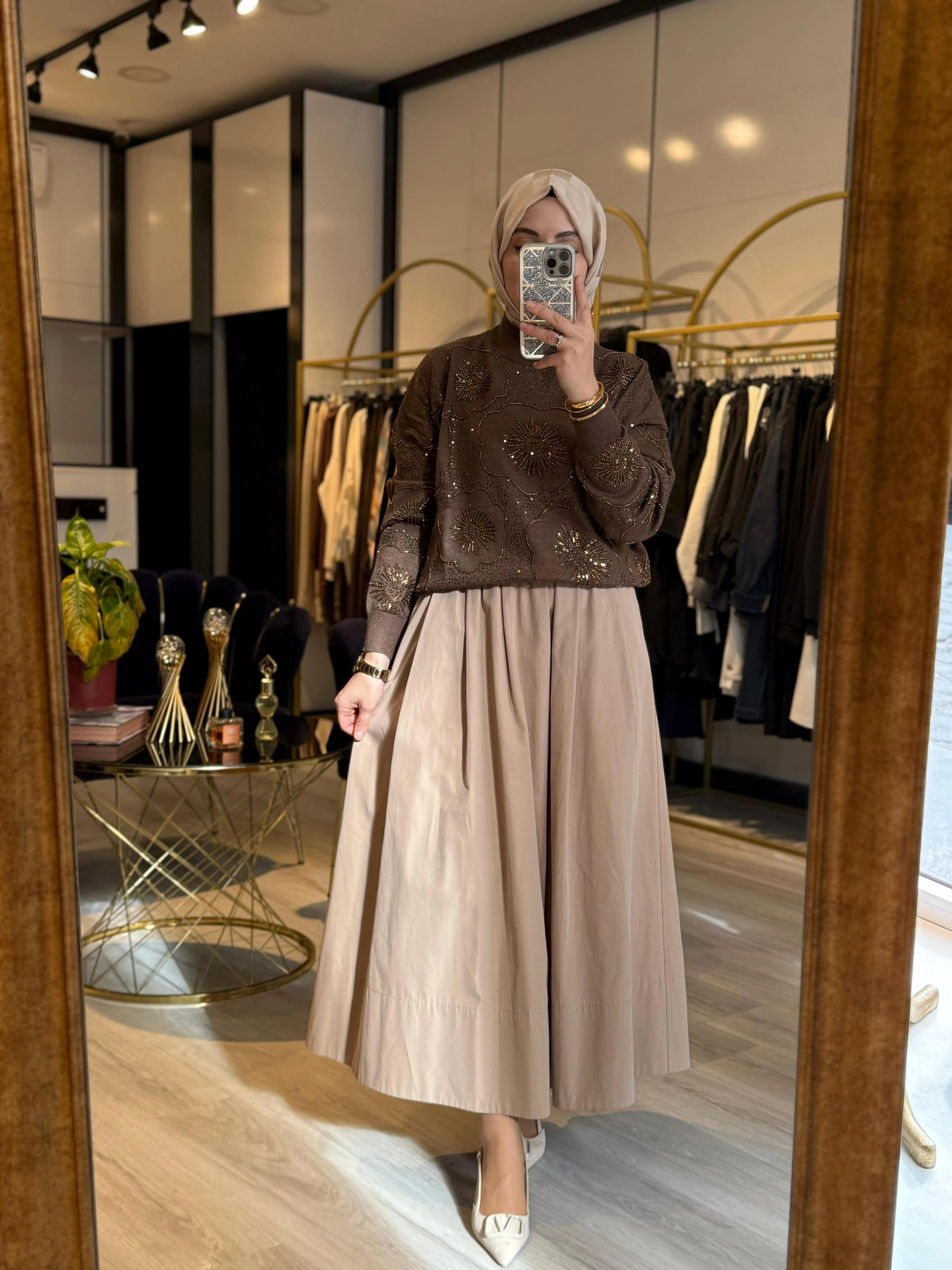 Paraşüt Etek - Bej