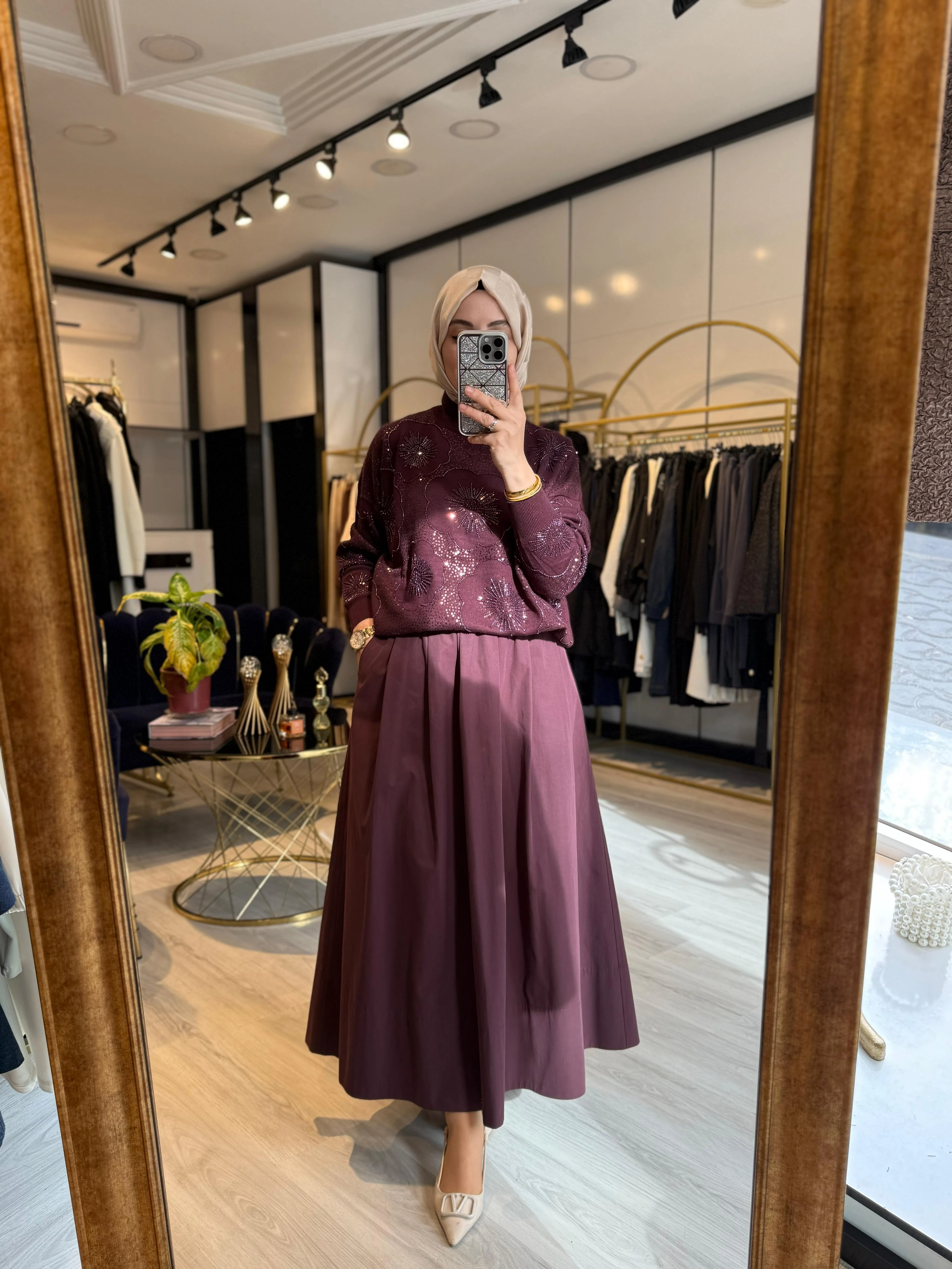 Paraşüt Etek - Bordo