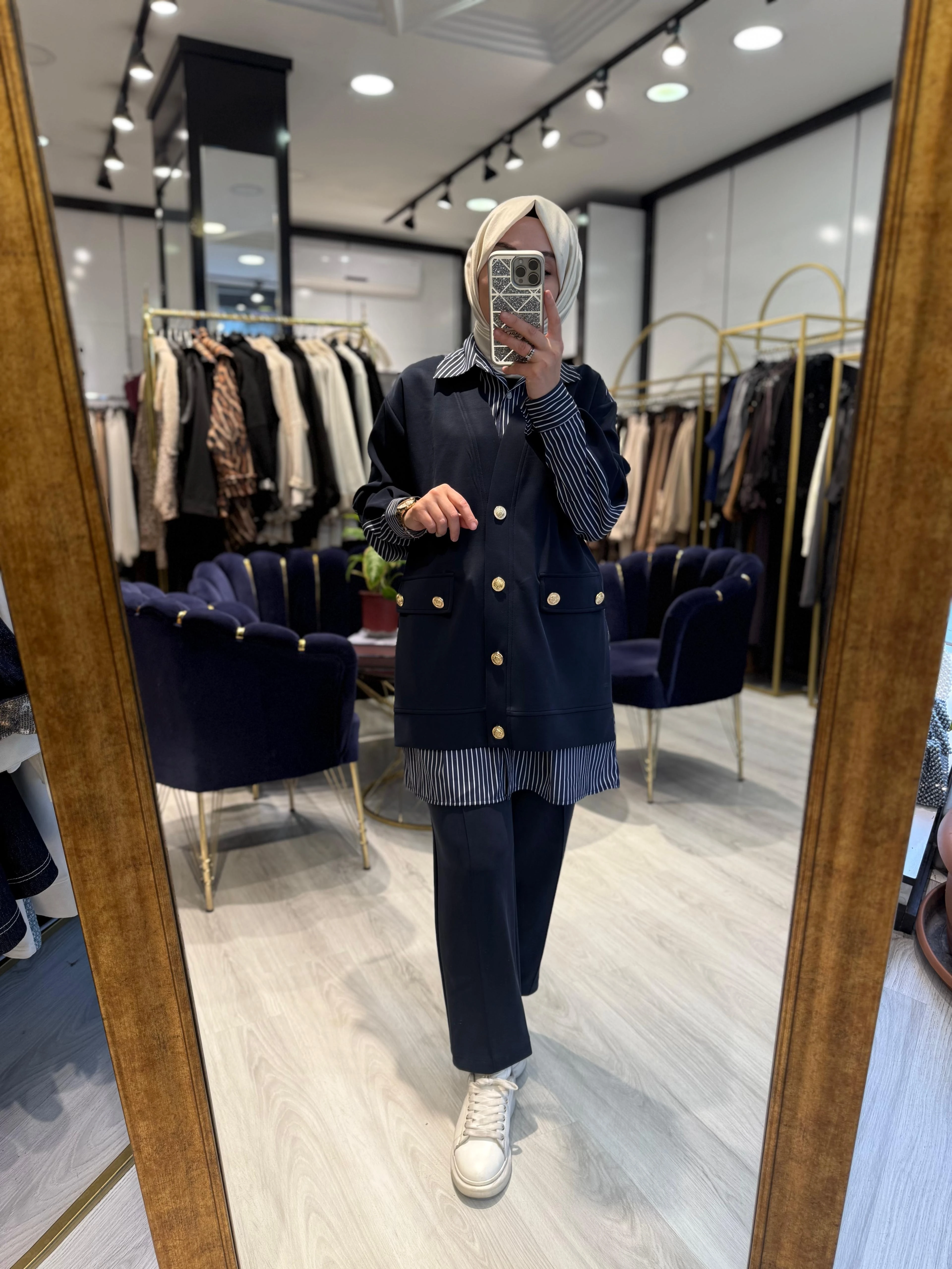 Gömlek Detaylı Oysho Modal Takım - Lacivert