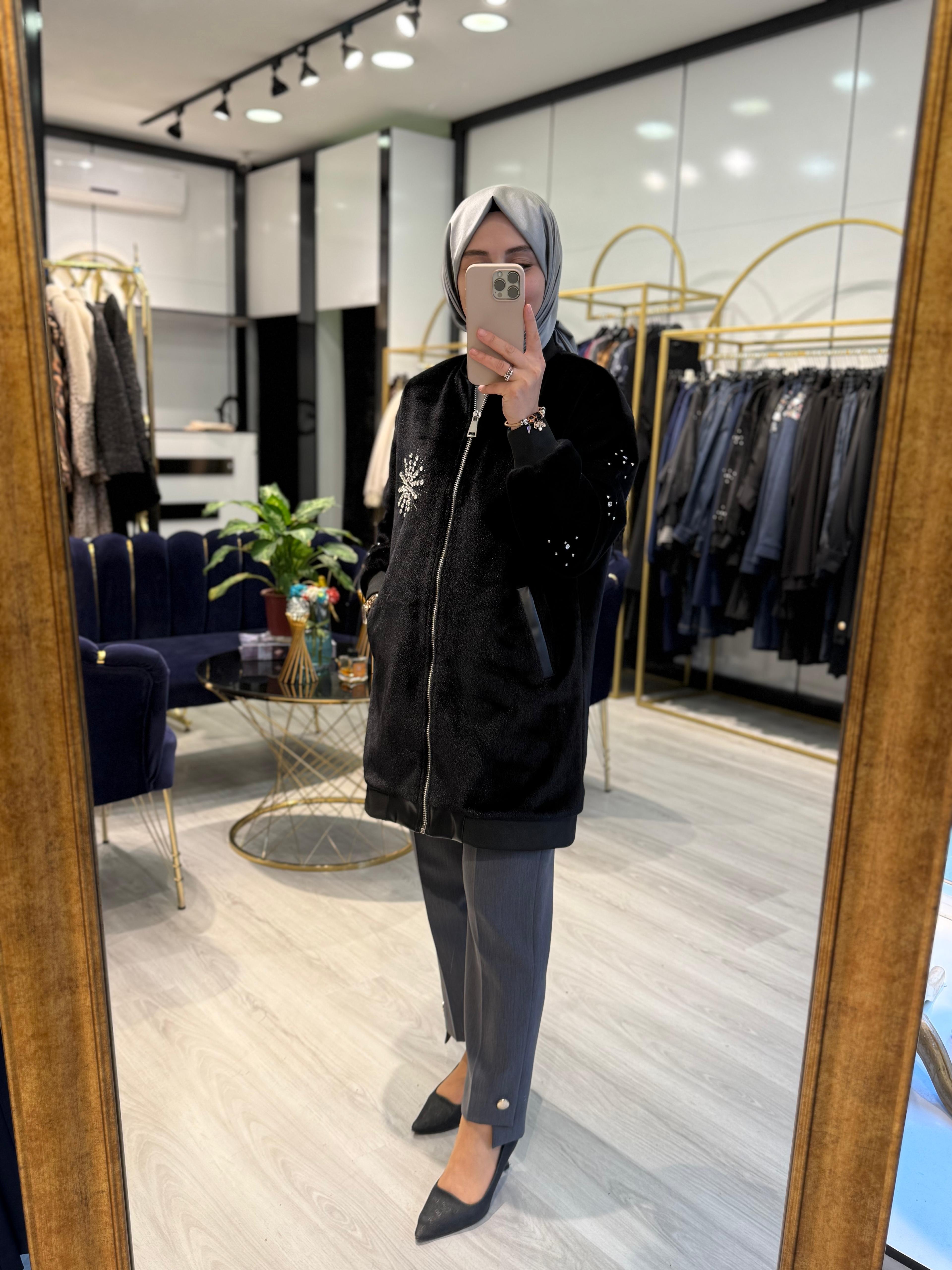 Angora Bomber Mont-Siyah