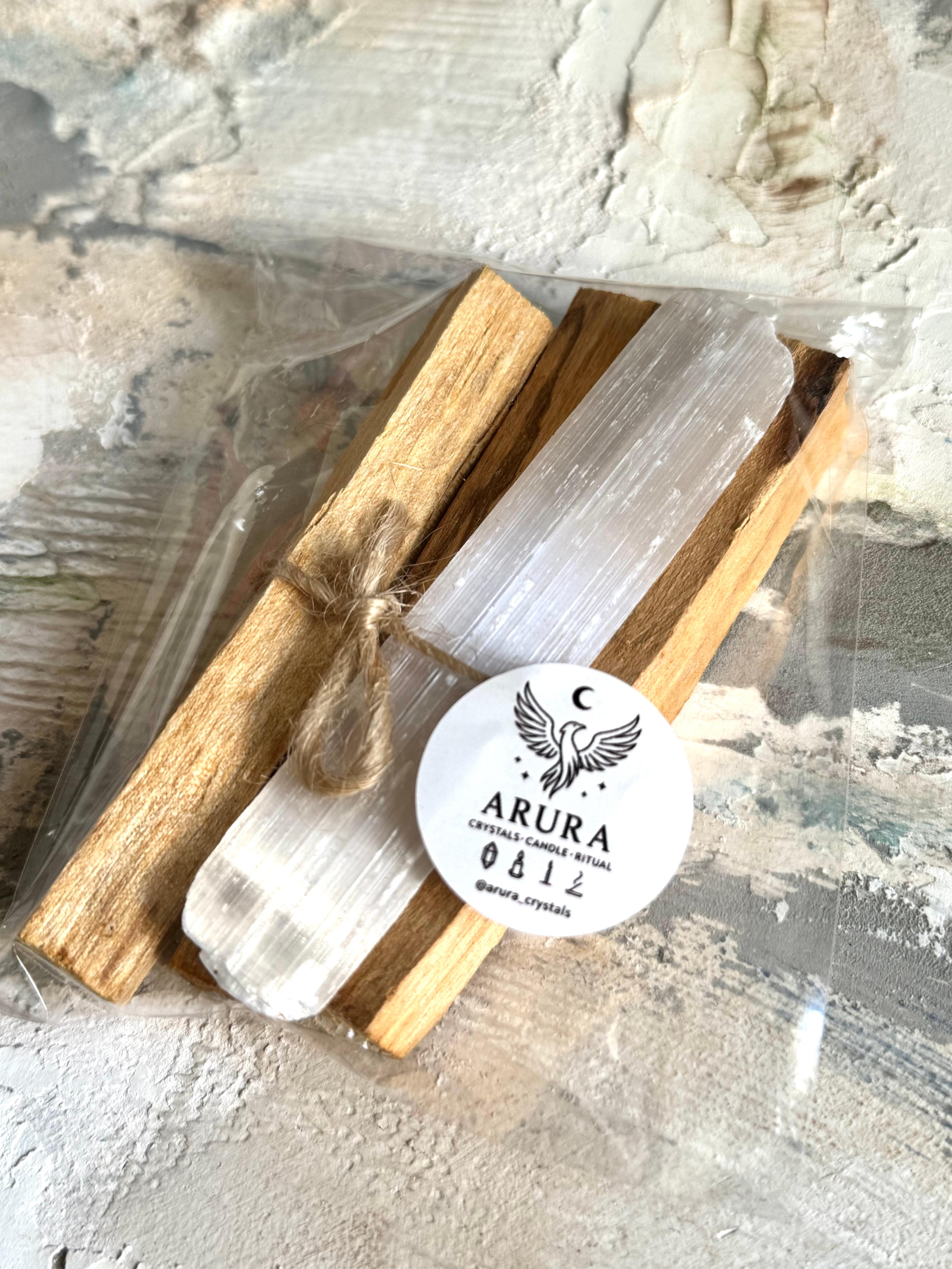 Palo Santo Tütsü+Selenit Çubuk (Peru 30 gr pkt)