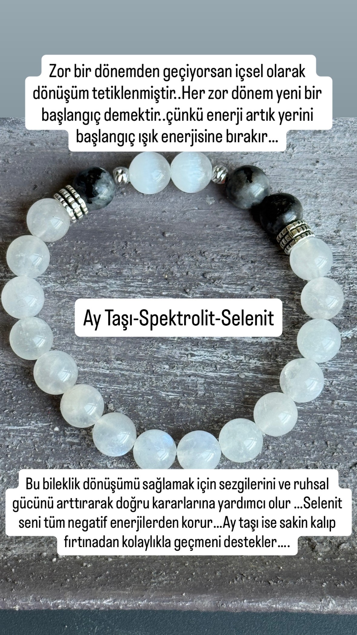 Kasırganın Gözü(Spektrolit-Selenit-Ay Taşı