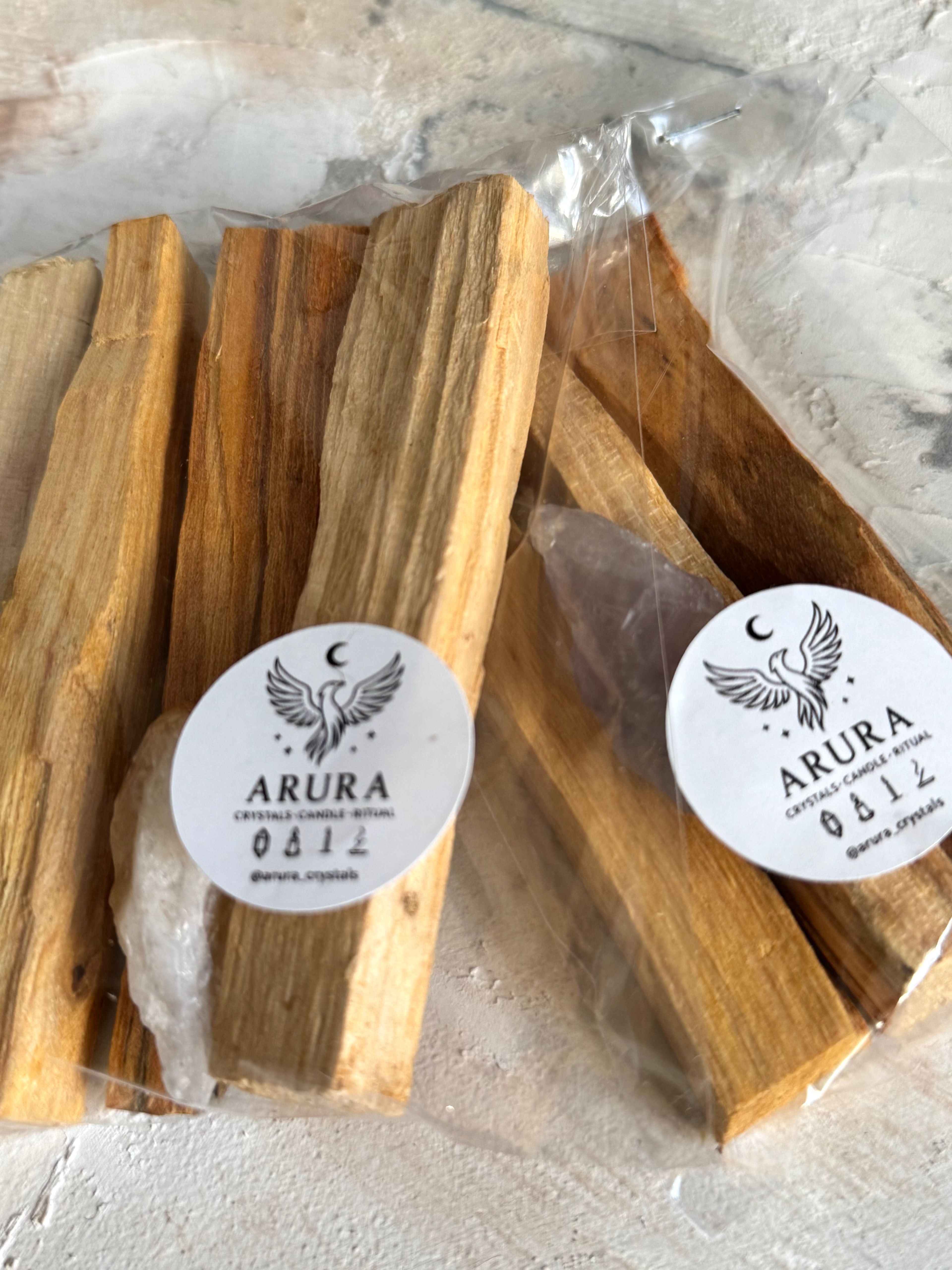 Palo Santo Tütsü(Peru 30 gr/pkt)Doğal Taş Parçalı