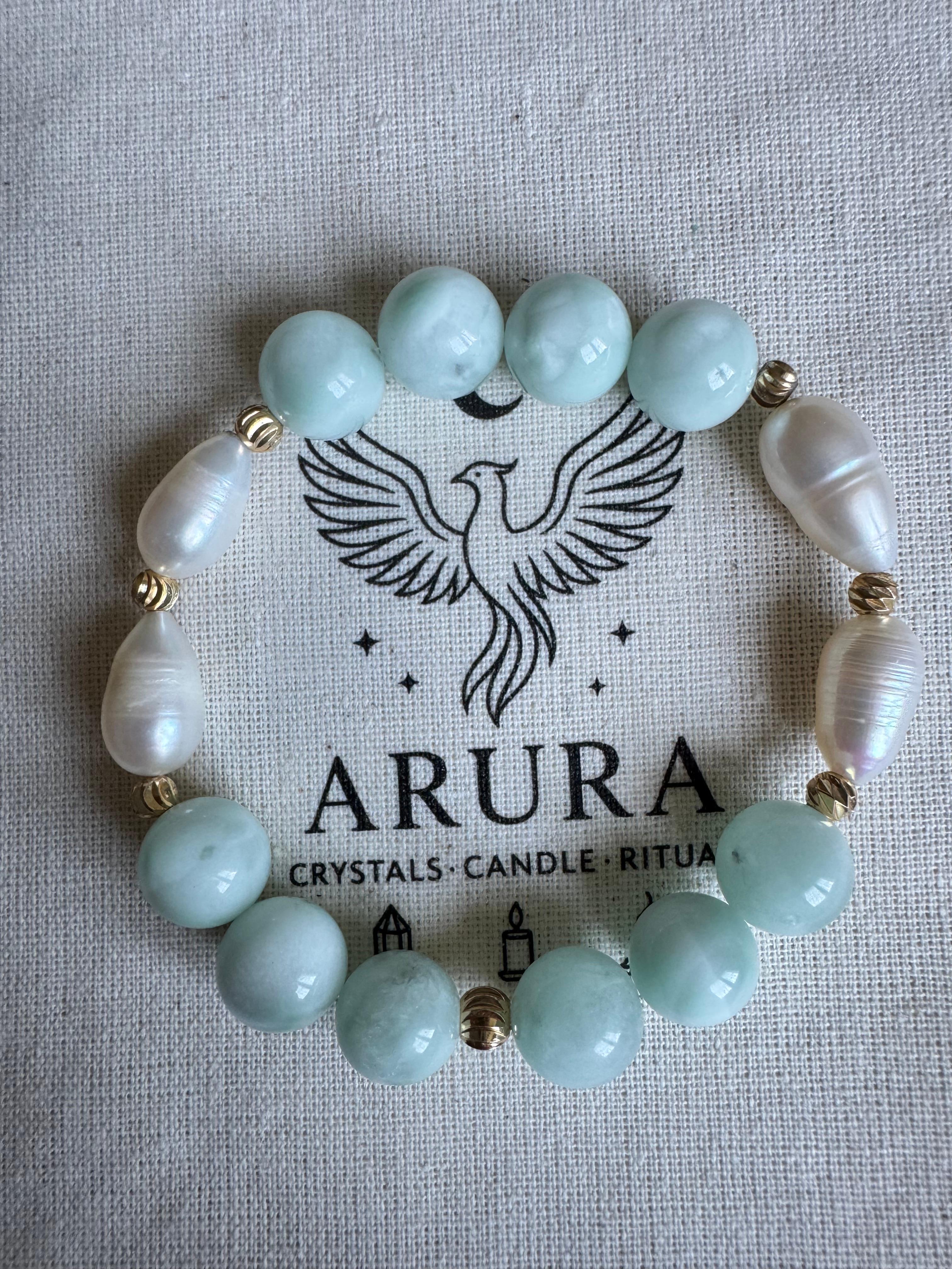 Larimar -İnci Bileklik ''Okyanusun Kalbi''