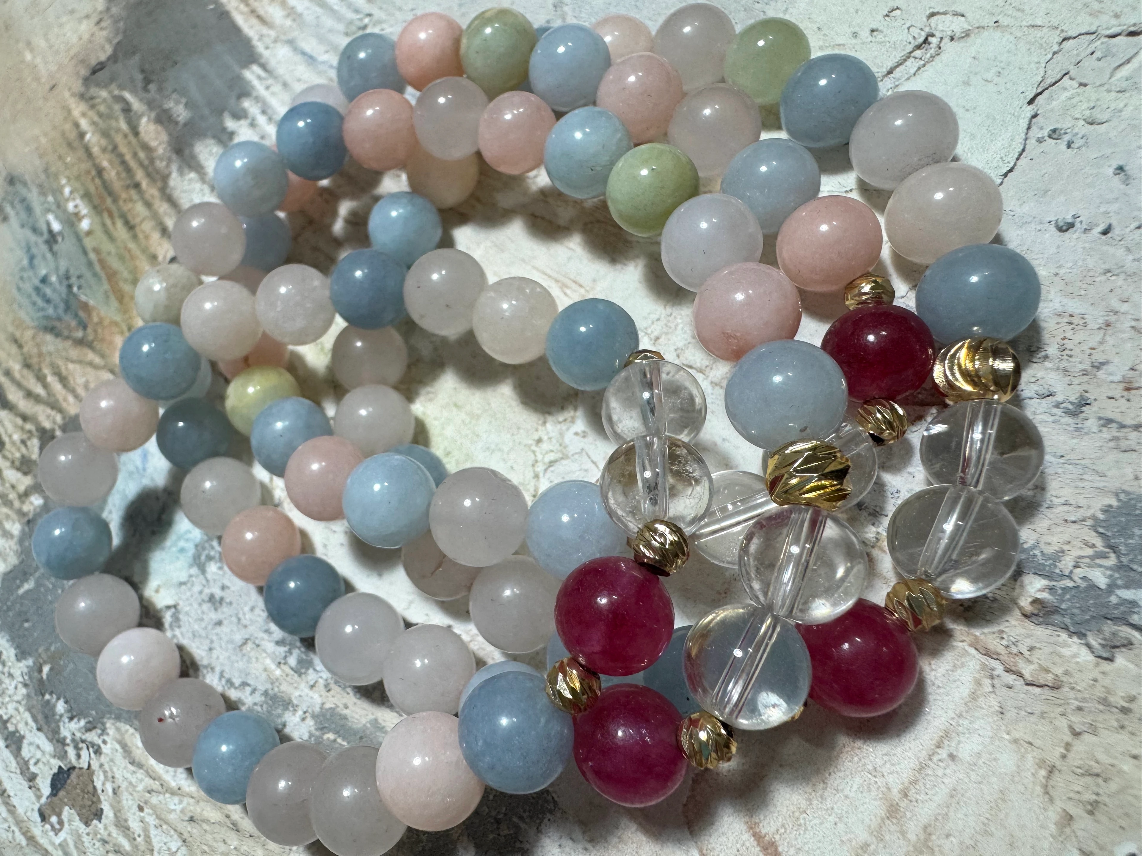  MORGANİT-YAKUT-ŞEFFAF KUVARS