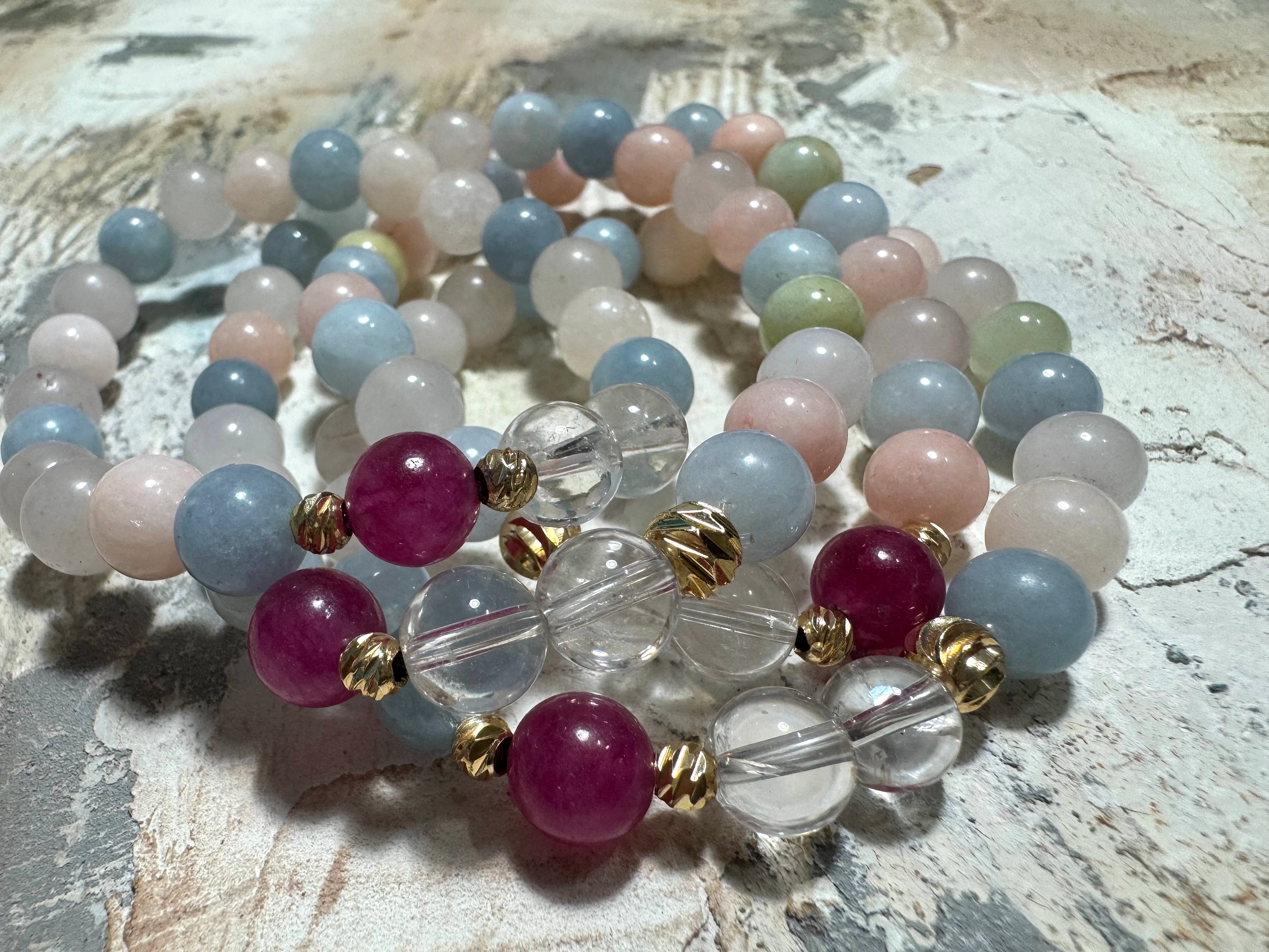  MORGANİT-YAKUT-ŞEFFAF KUVARS