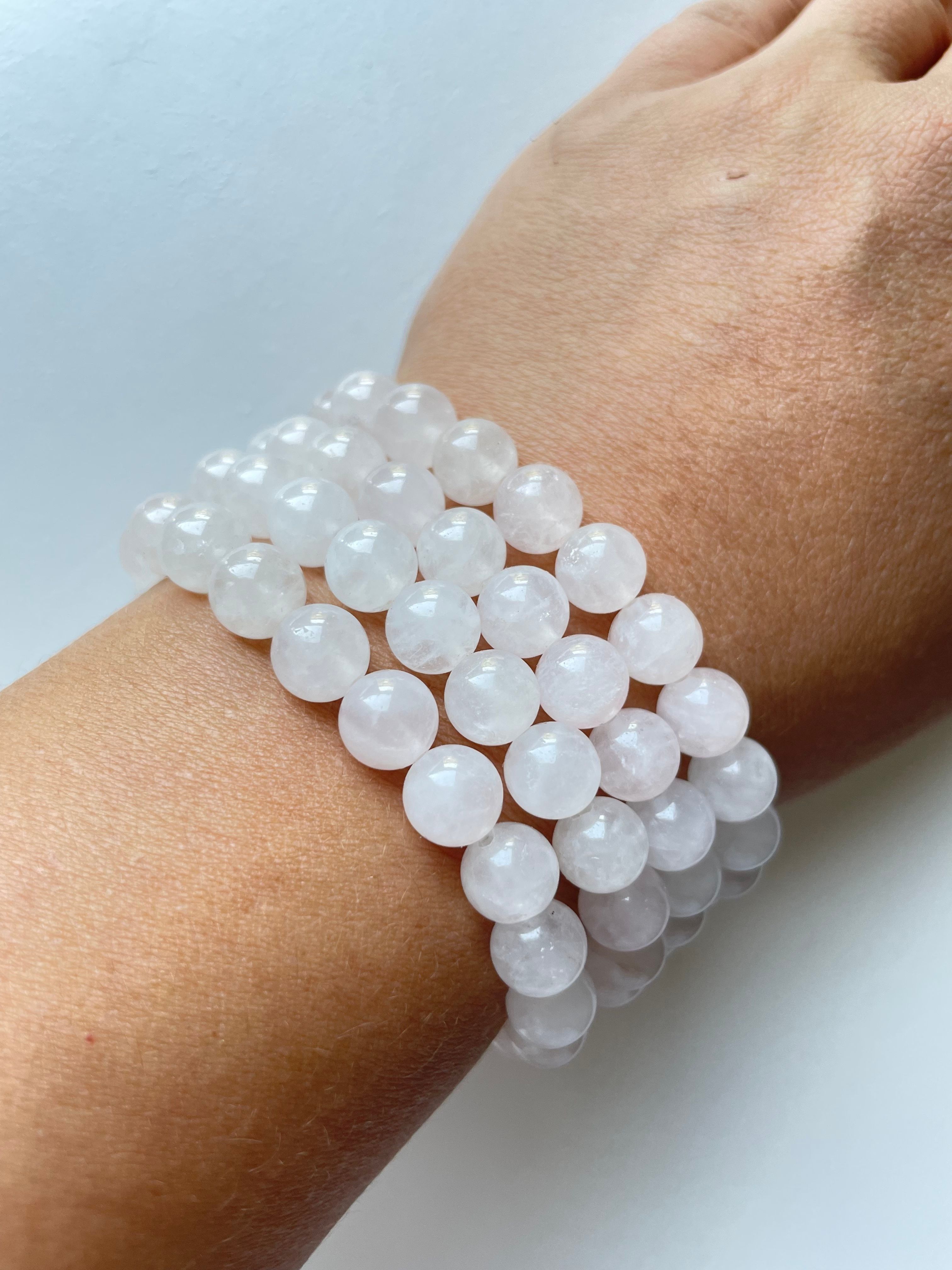 Pembe Kuvars Bileklik – 10 mm Doğal Taş