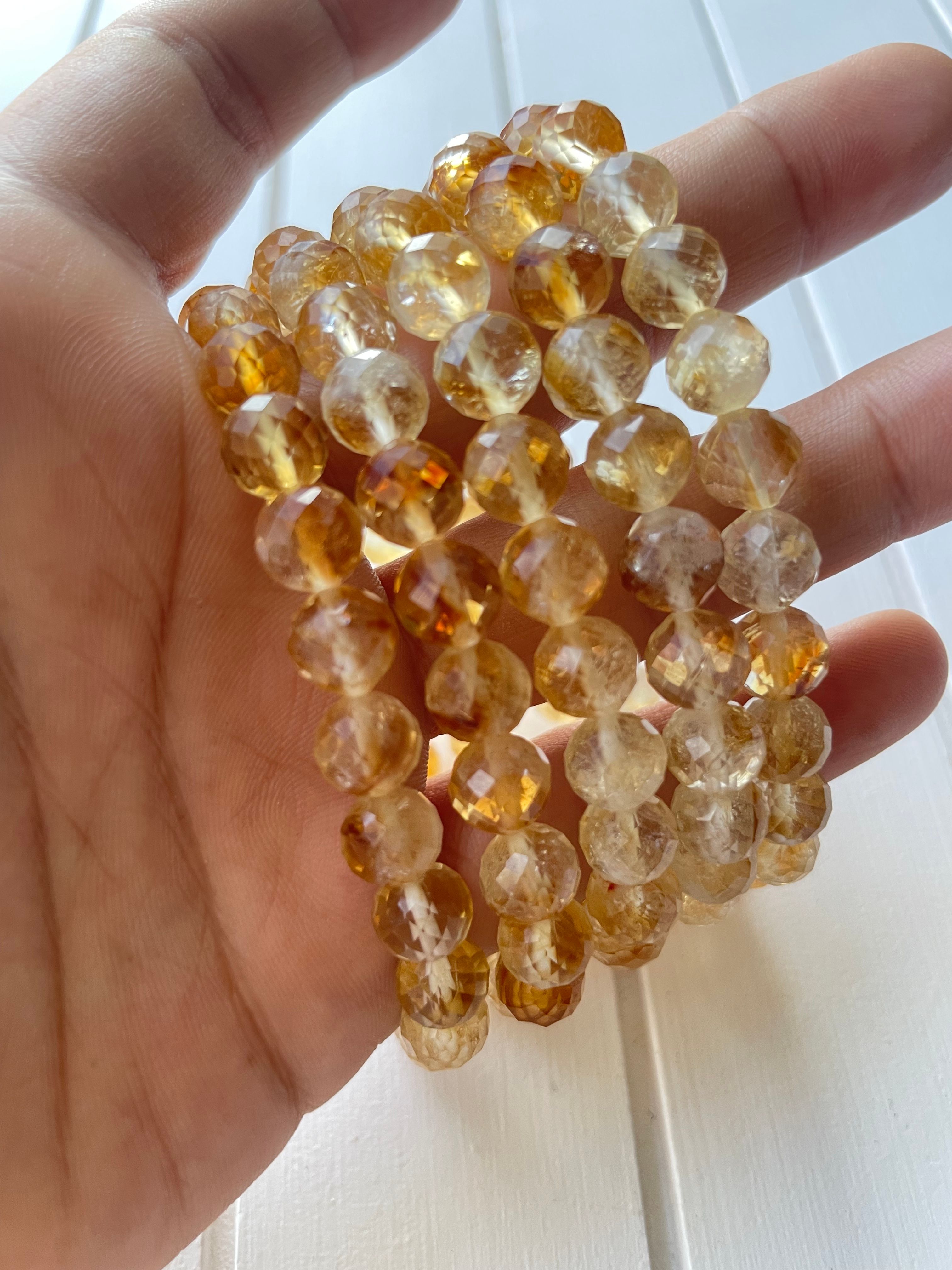 Sitrin Bileklik(Tüccar Taşı -Para Mıknatısı) 8 mm Fasetli