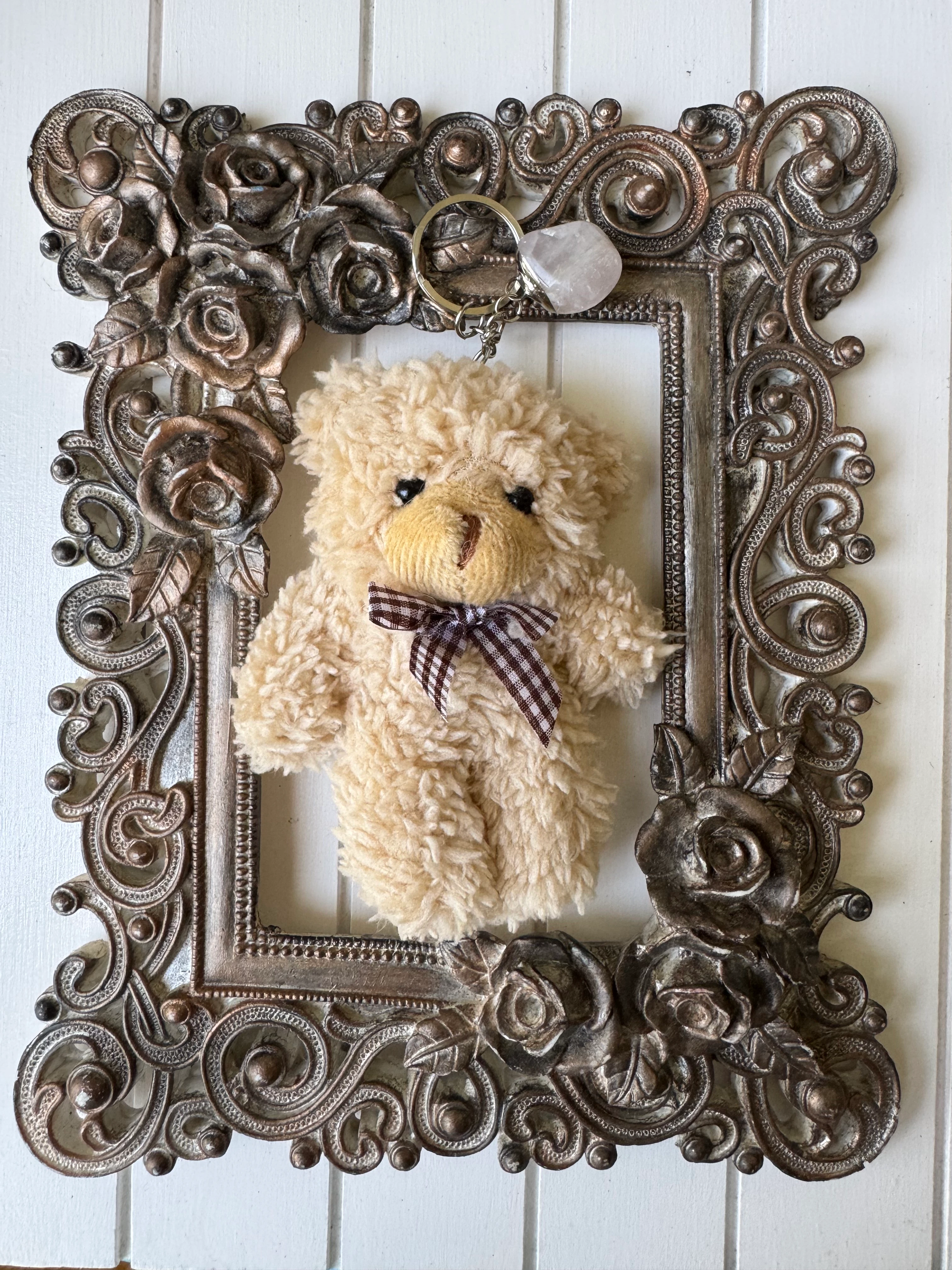 Peluş Anahtarlık Pembe Kuvars Taşlı