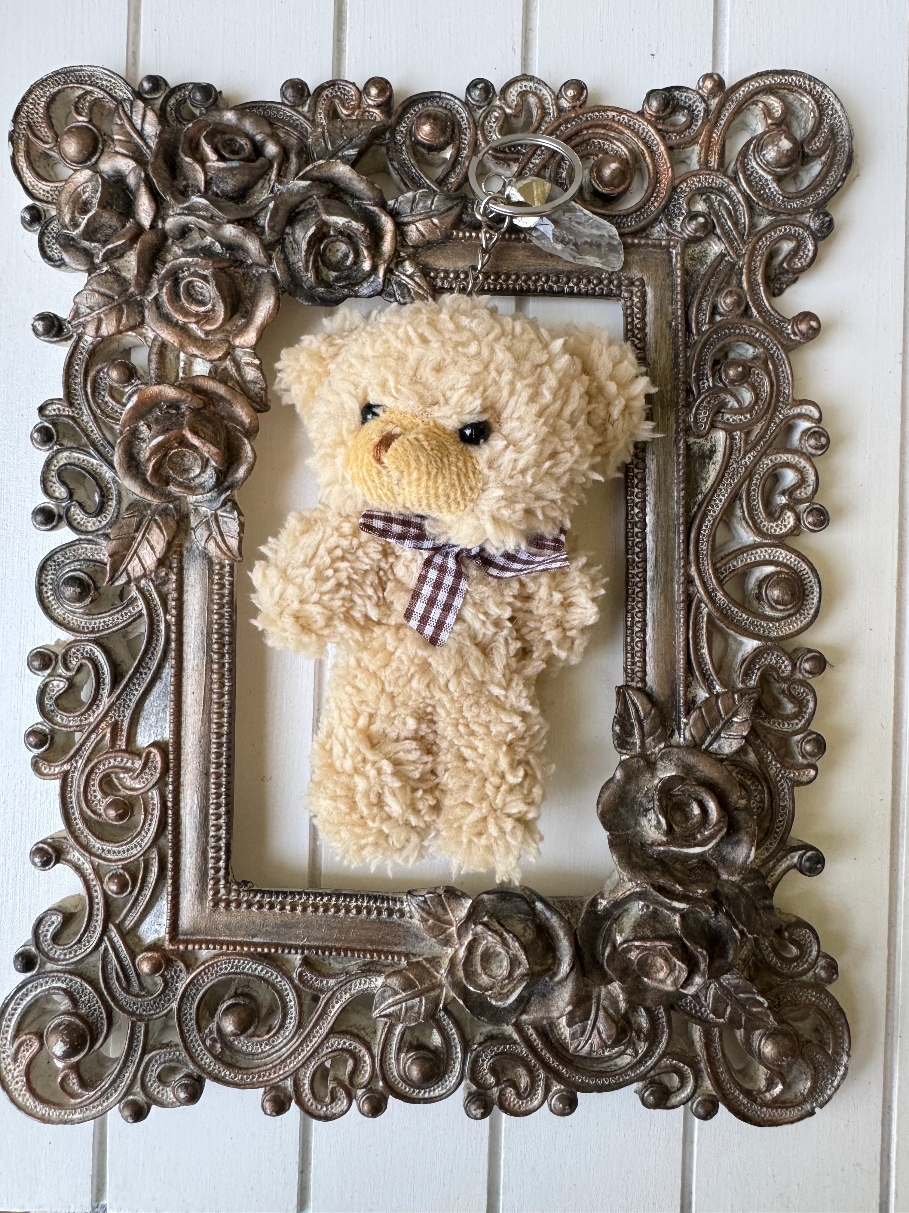 Peluş Anahtarlık Şeffaf Kuvars Taşlı 