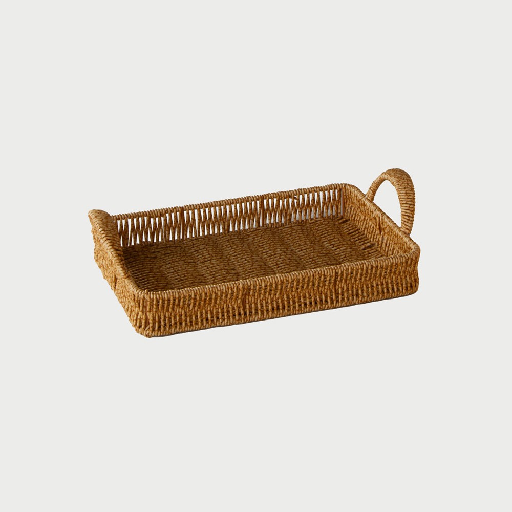 Plastik Rattan Hasır Tepsi  - S