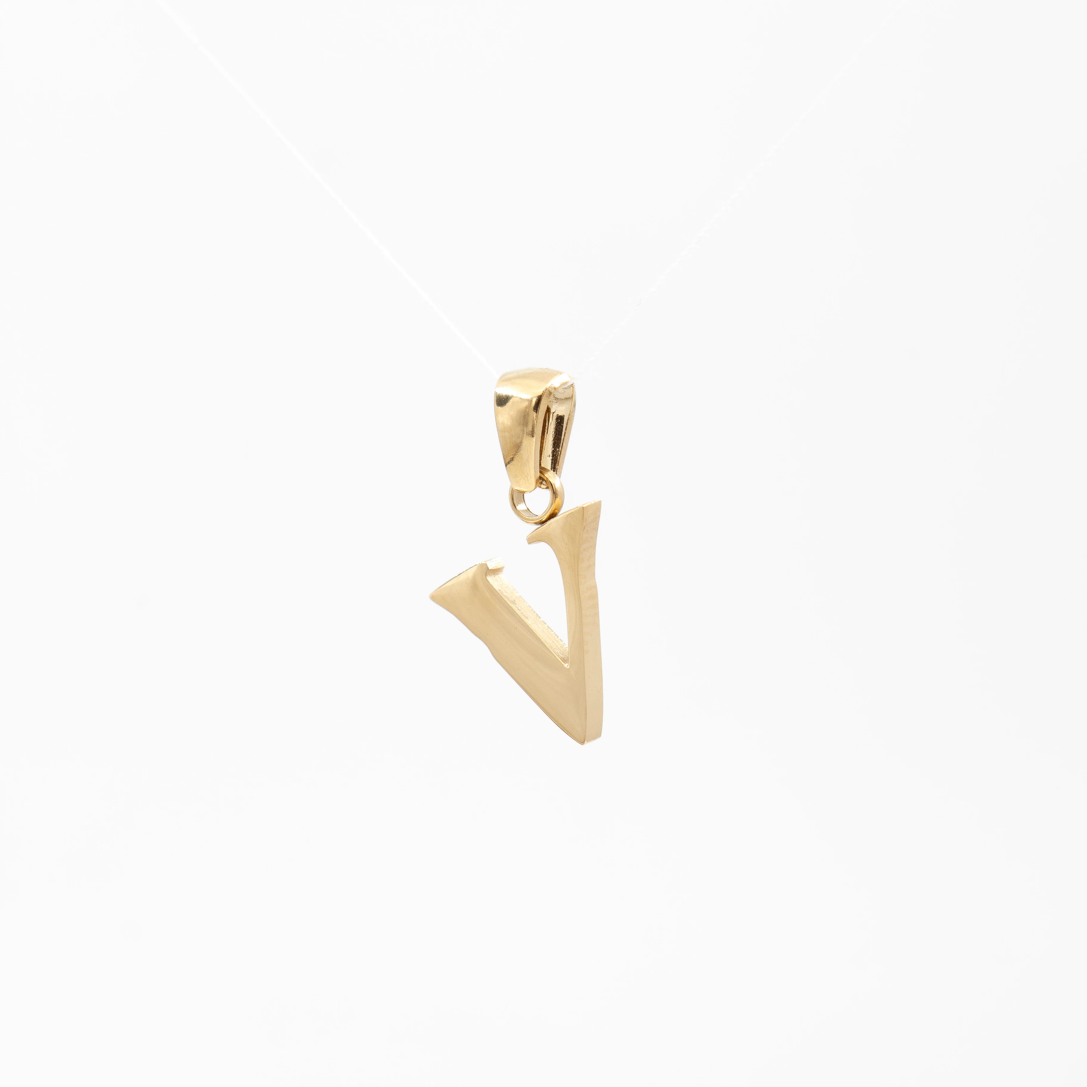 Steel 14 Ayar Renk Kolye Ucu - V