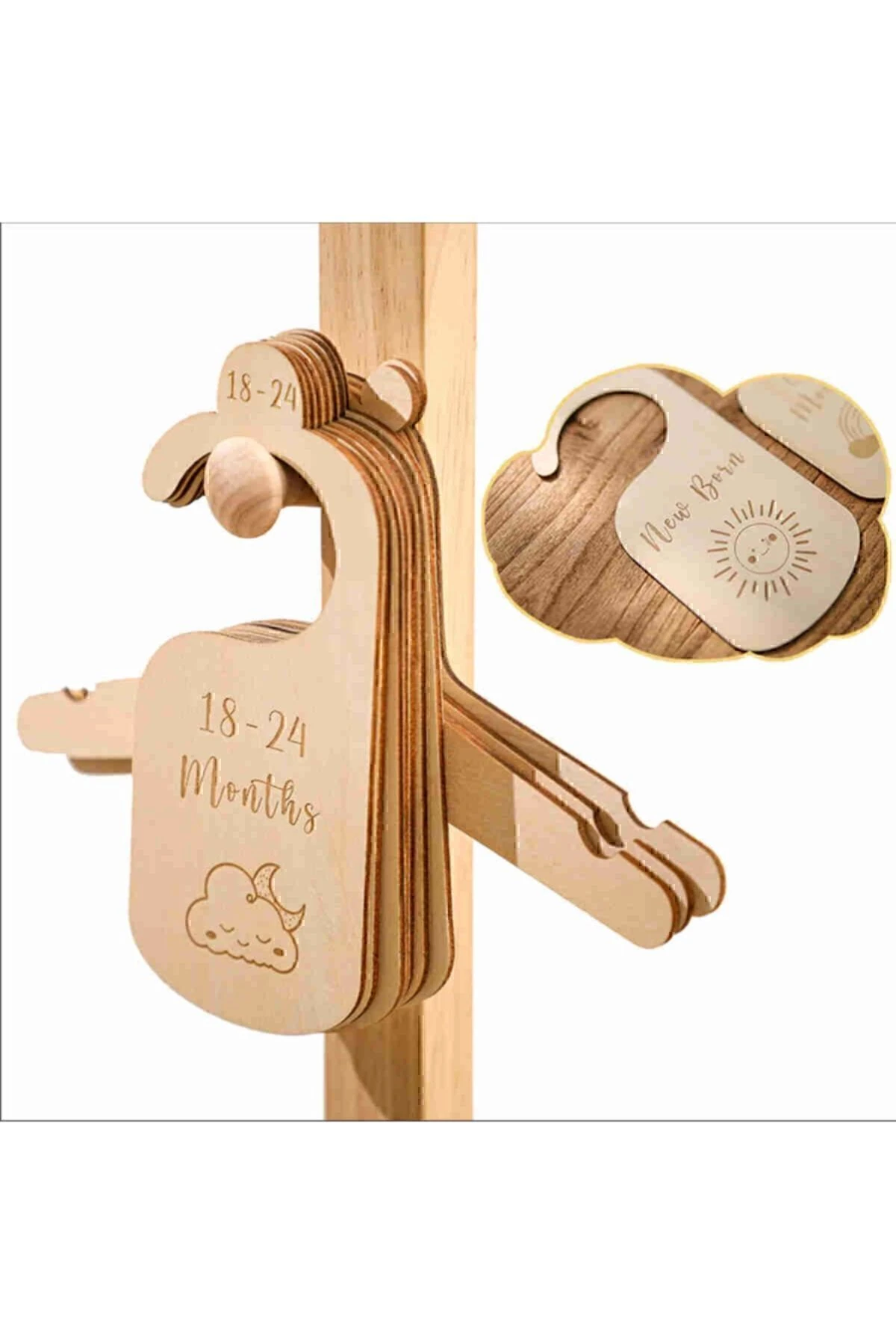 Bebek Dolap Organizer Bebek Kıyafet Ayırıcı Askılık Ayraç 0- 24 Aylık 7 Adet