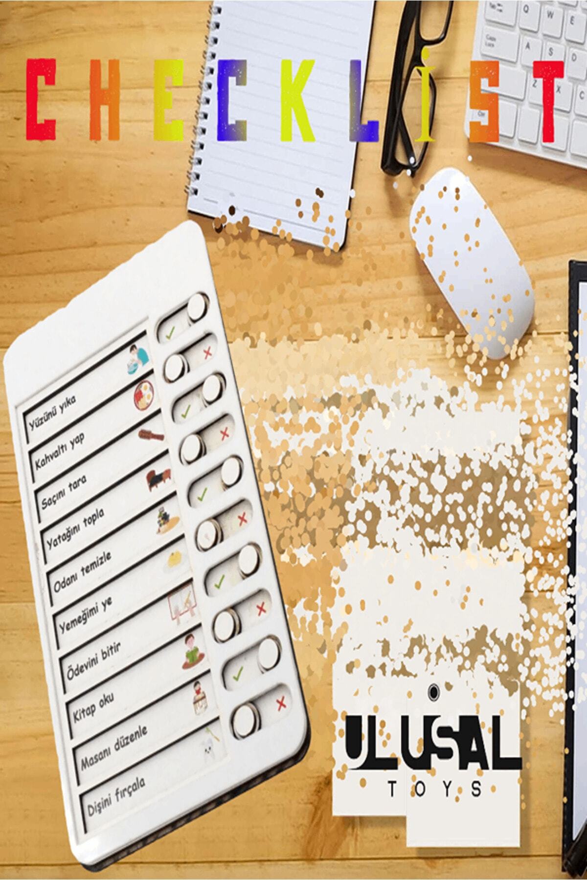 Çocuk Günlük Rutin Checklist Kontrol Listesi Eğitici Oyuncak Ahşap Yapılacaklar Listesi