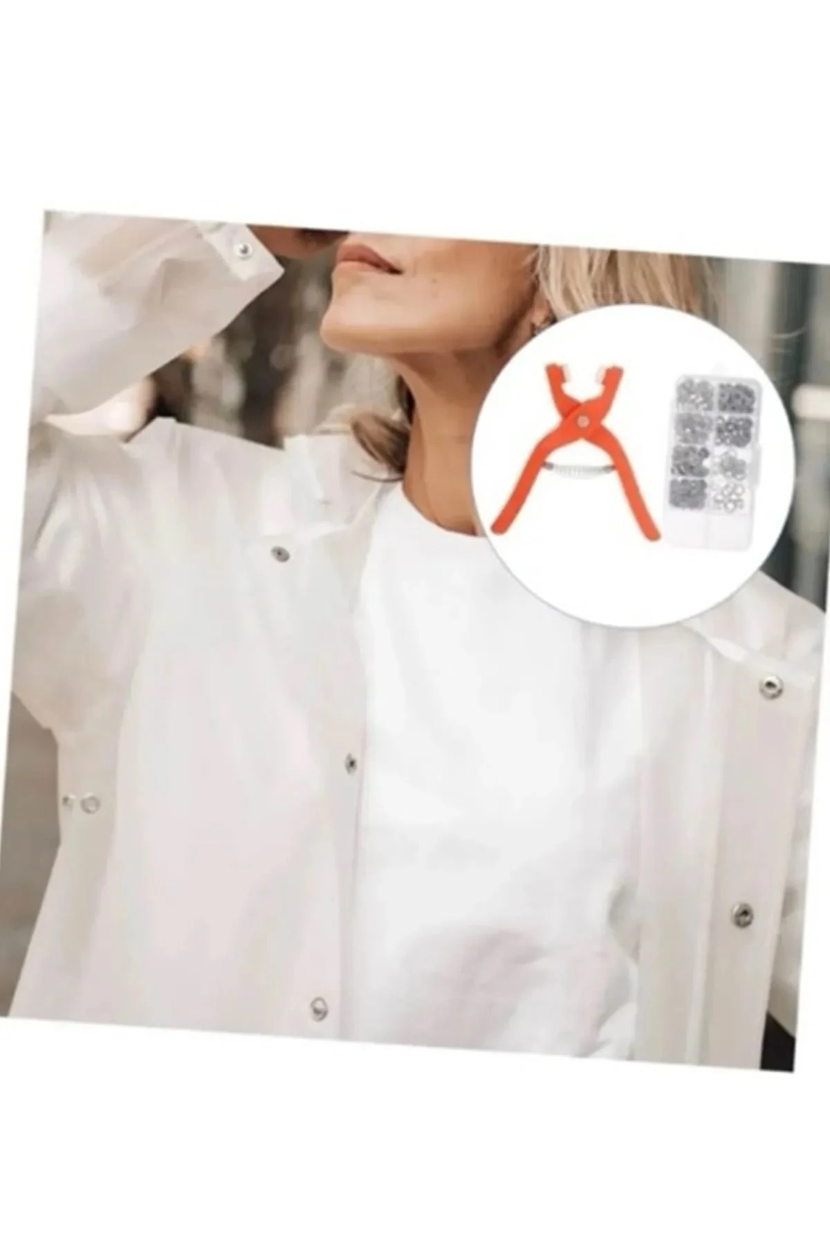 Pratik 100'lü Çıt Çıt Takma Çakım Makinesi Takım Seti Saklama Kutusu Dahil 9.5 Mm Çıt Çıt Takma Seti