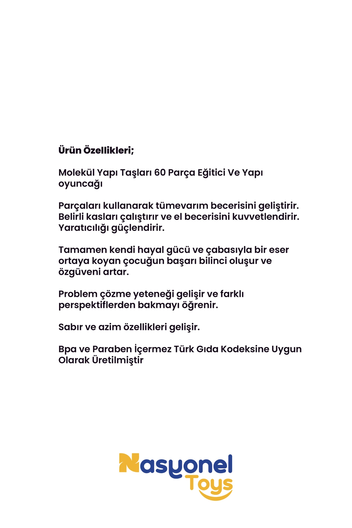 Kar Tanesi Molekül Yapı Taşları 60 Parça Eğitici Oyuncak – Zeka Geliştirici –
