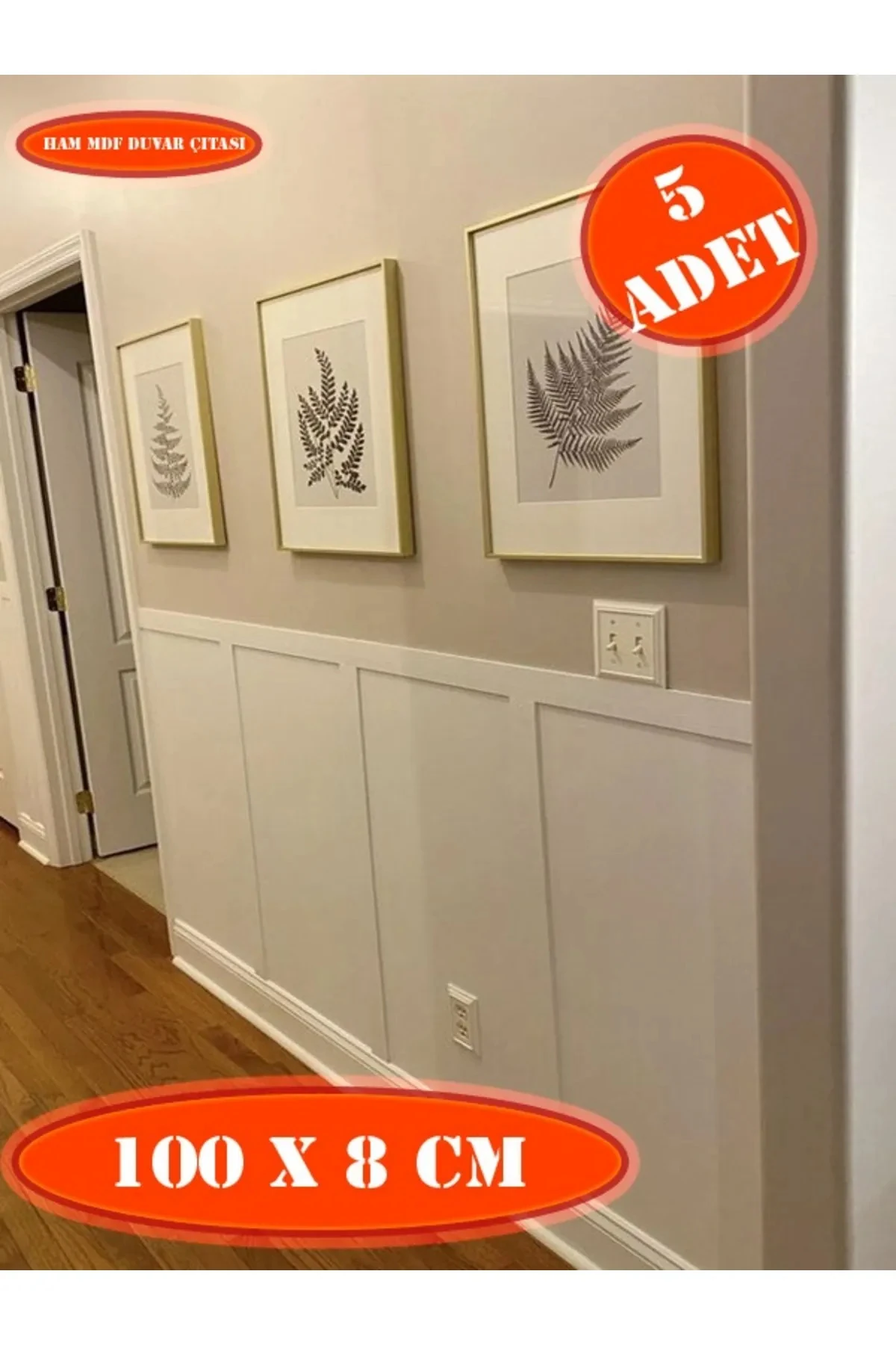 İskandinav Duvar Çıtası 100cm X 8 Cm Çocuk Odası Duvar Dekorasyonu , Duvar Çıtası(5 AD) OMZ