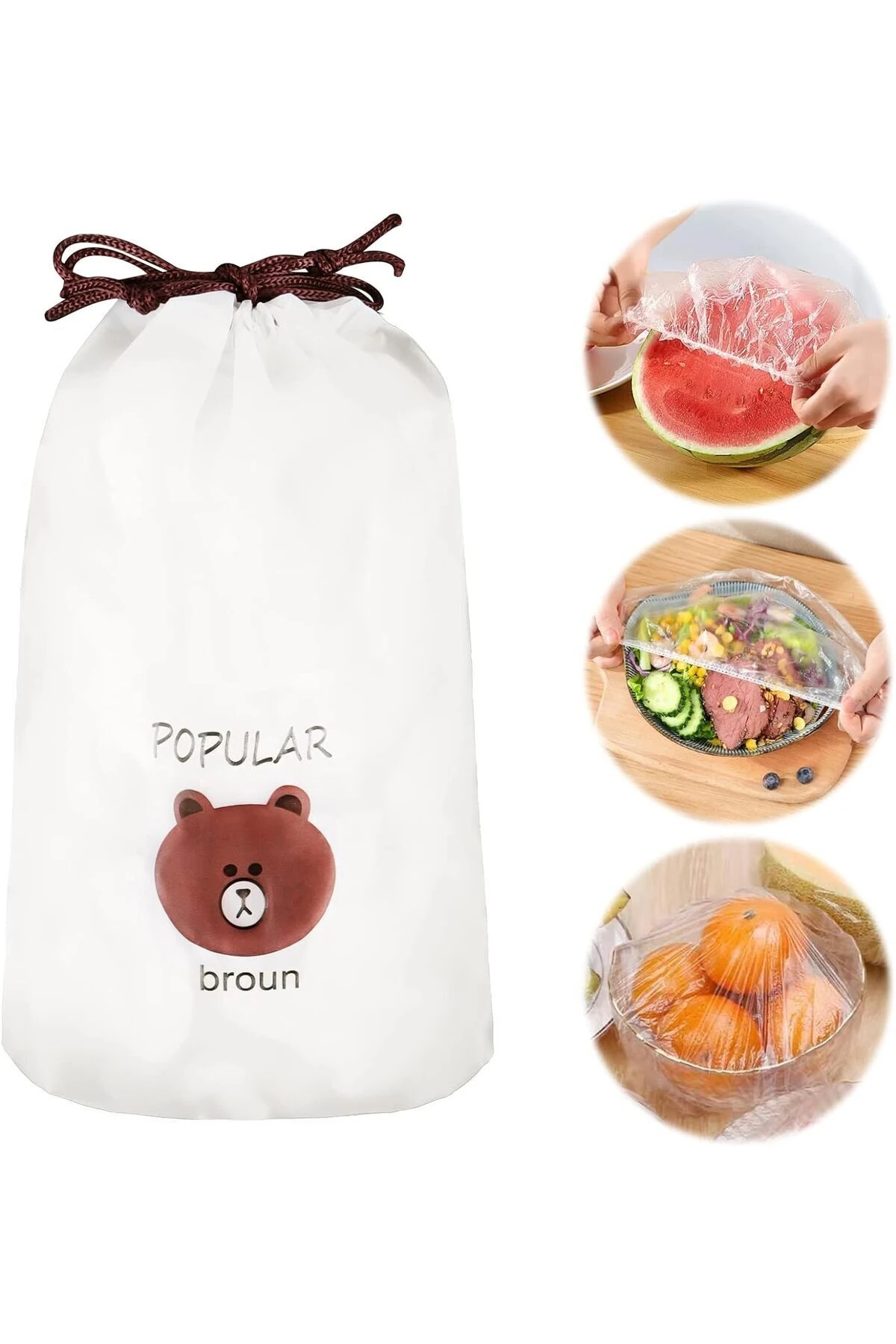 100 Adet Pratik Tazeliği Koruyan Tencere ve Tabak Bonesi  Çok Amaçlı Kapak Gıda Bonesi