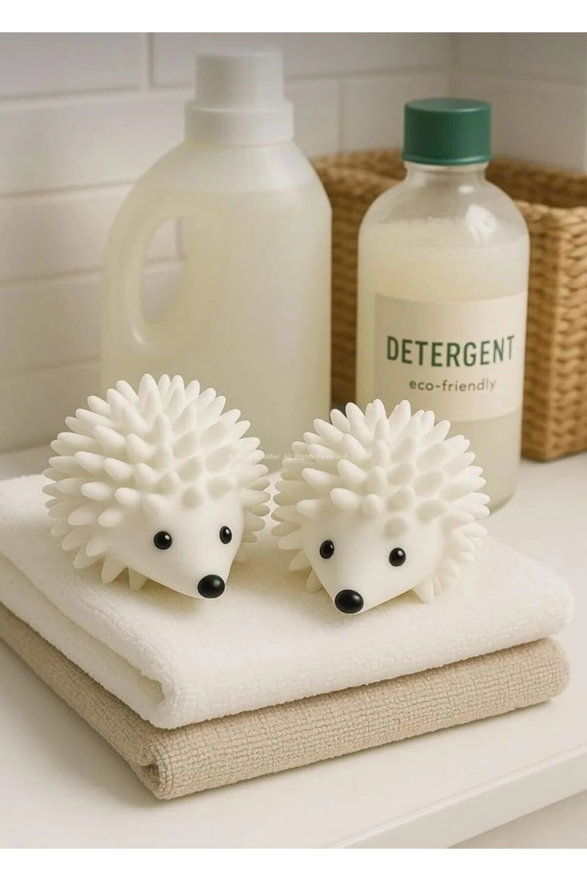 Kirpi Şekilli Çamaşır Kurutma Topu 2'li Set – Anti Statik ve Kırışıklık Önleyici